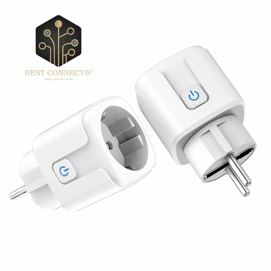 Connecte Plug - Smart Plug Connected Wifi - Kontrola i pomiar zużycia energii - Akcesoria do domu kompatybilne z Google Home i Alexa - Programowalne gniazdo 20A (2)