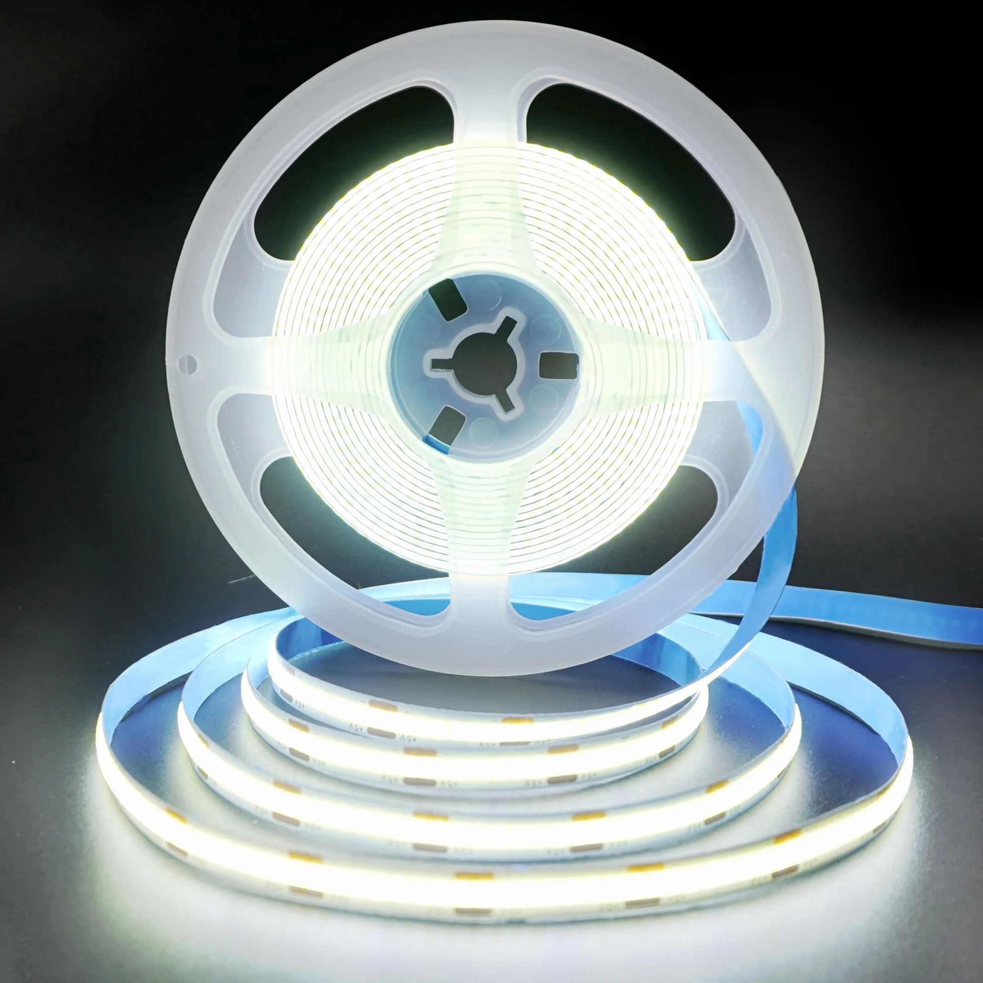 5V USB COB LED Bar Light z przełącznikiem przyciemniania, 9.84FT / 3M, zimny biały 6500K, 320LED / M, szerokość 8mm, kabel przełącznik USB 1.5M do dekoracji wnętrz domowych DIY