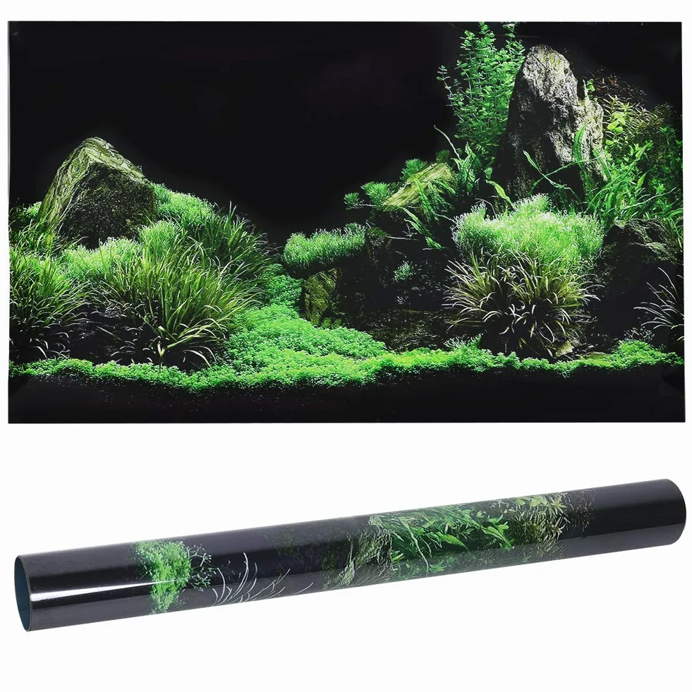Tło do Akwarium, Tło do Akwarium z PVC Tła do Akwarium z Wysokiej Jakości Wodoodpornym Materiałem i Wyjątkowymi Kolorami do Dekoracji Akwarium (61 * 40 cm)
