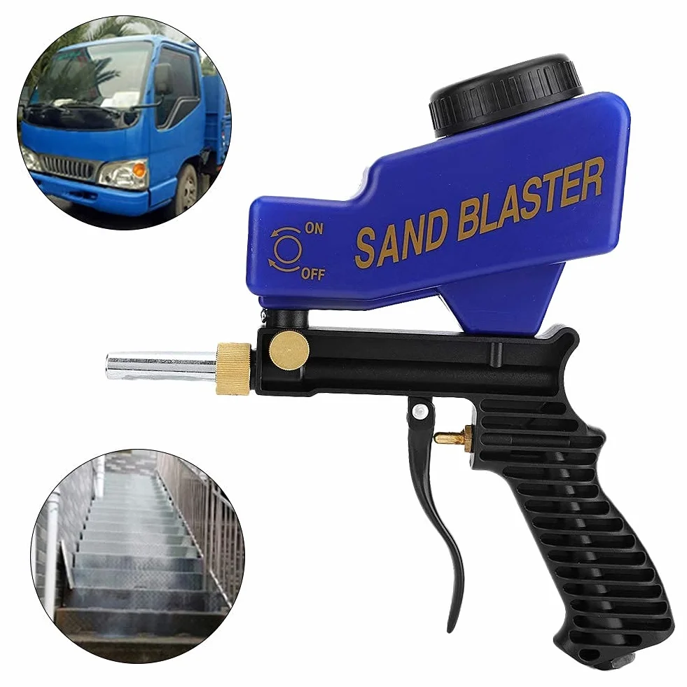 Pneumatyczny pistolet do piaskowania, przenośny grawitacyjny pistolet do piaskowania przeciwrdzewnego Pneumatyczny pistolet do piaskowania Piaskarka Usuń niebieską plamę rdzy