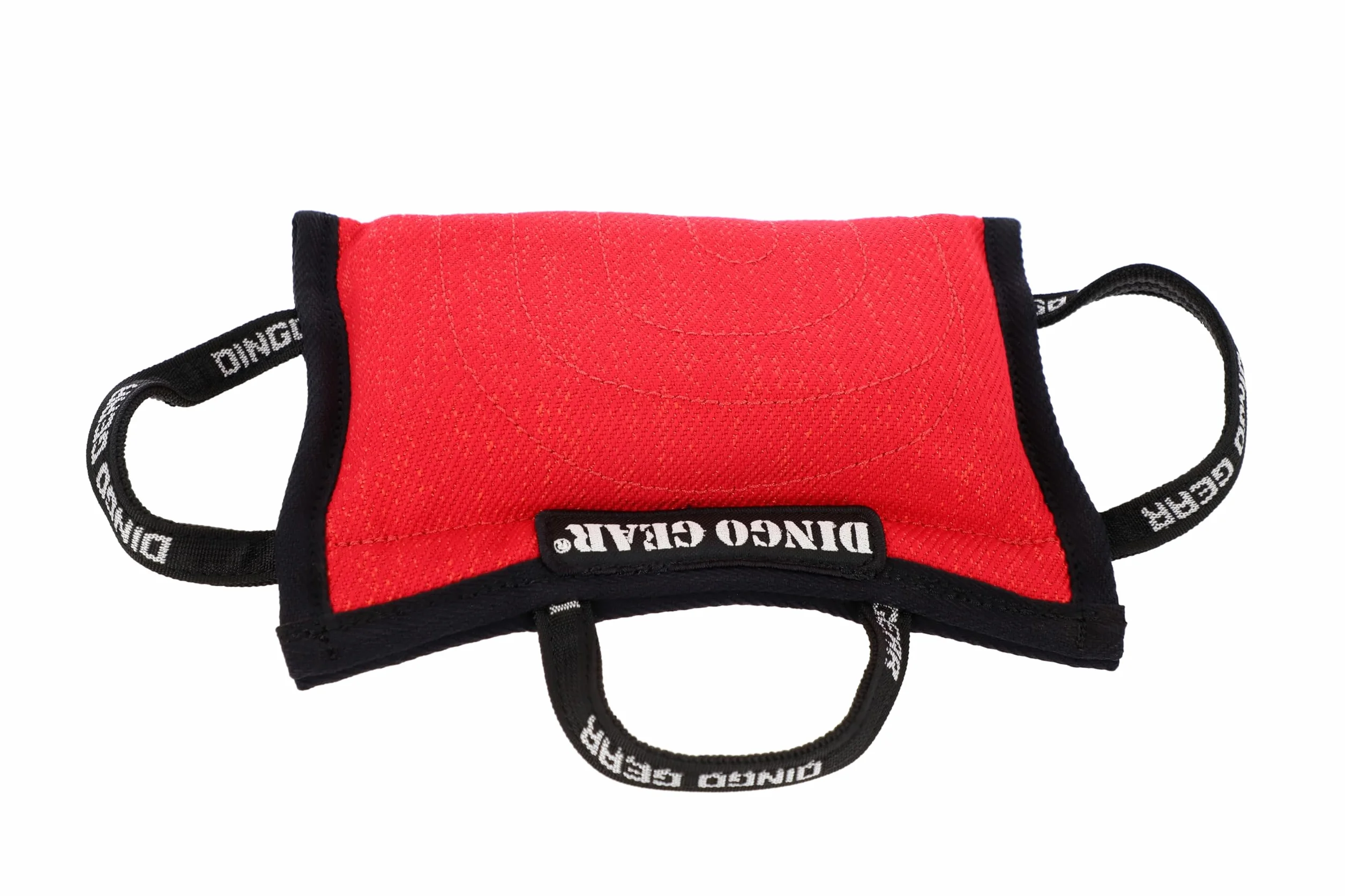 DINGO GEAR poduszka do gryzienia dla psa, ręcznie robiona klin z 3 uchwytami do treningu średnio miękka Nylcot, czarna S00527