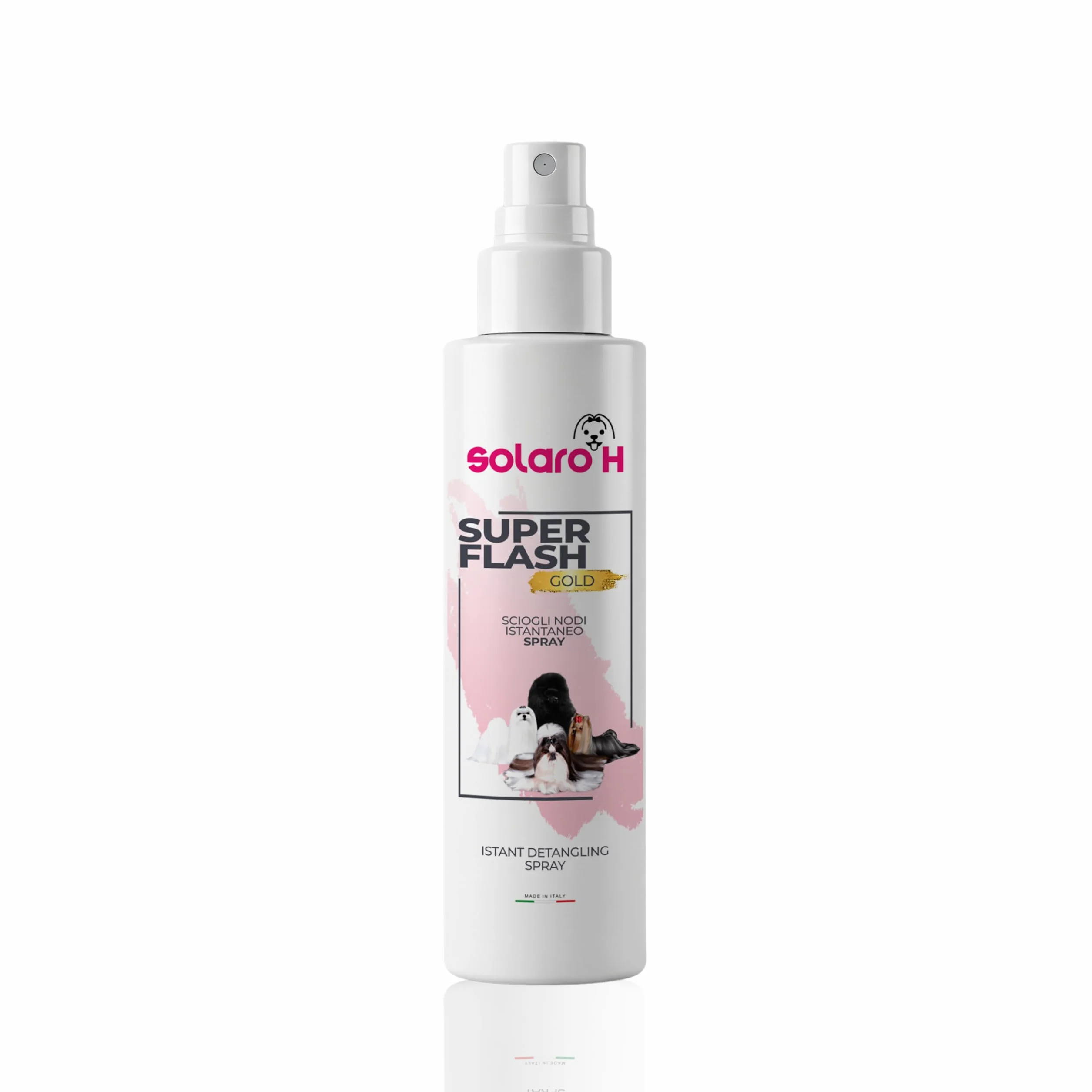 Solaro H Super Flash Gold spray do rozplątywania dla psów, 250 ml, polerujący i pielęgnujący