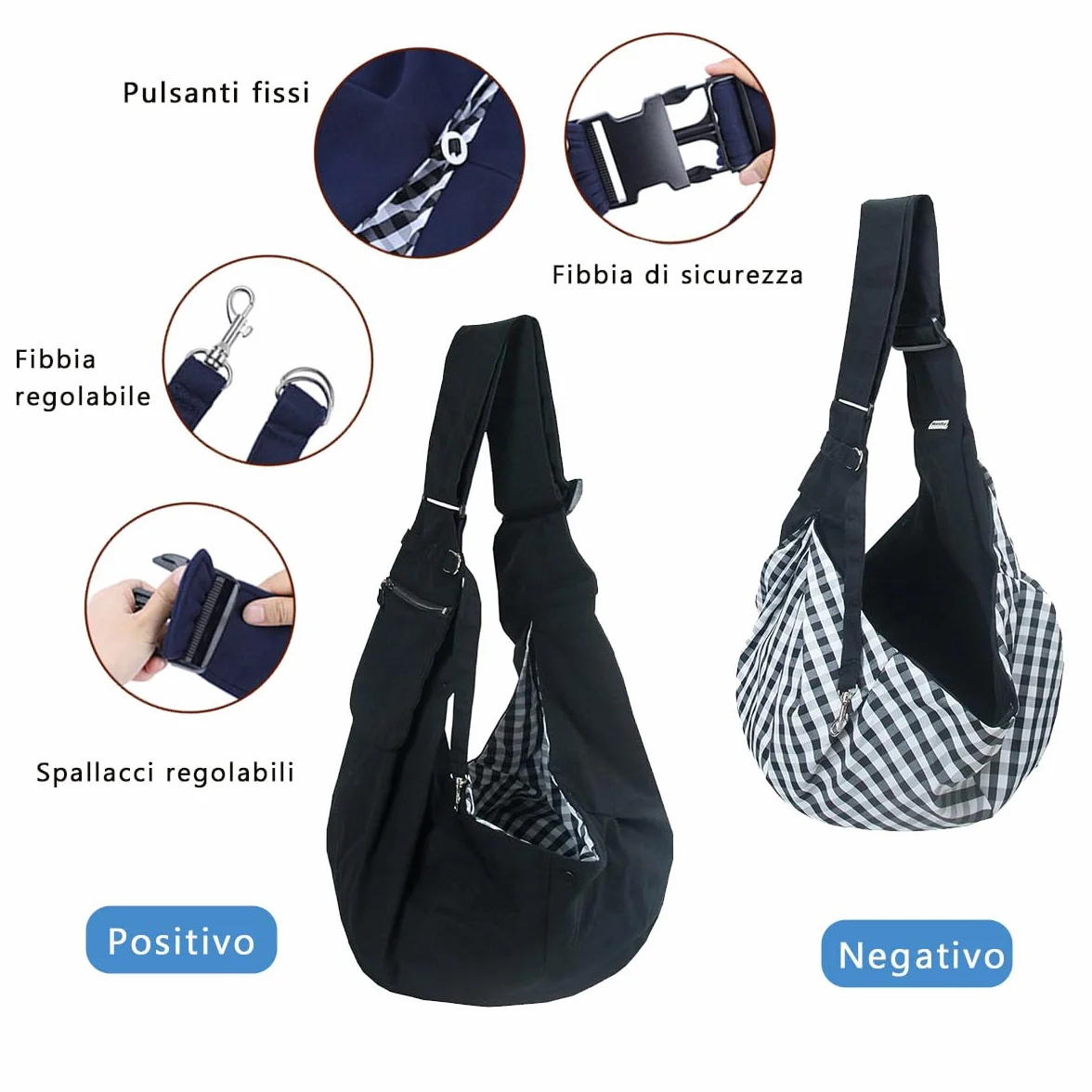 Torba podróżna dla psa, torba podróżna, na spacer i na świeżym powietrzu, dla psa/kota do 7,5 kg, czarna