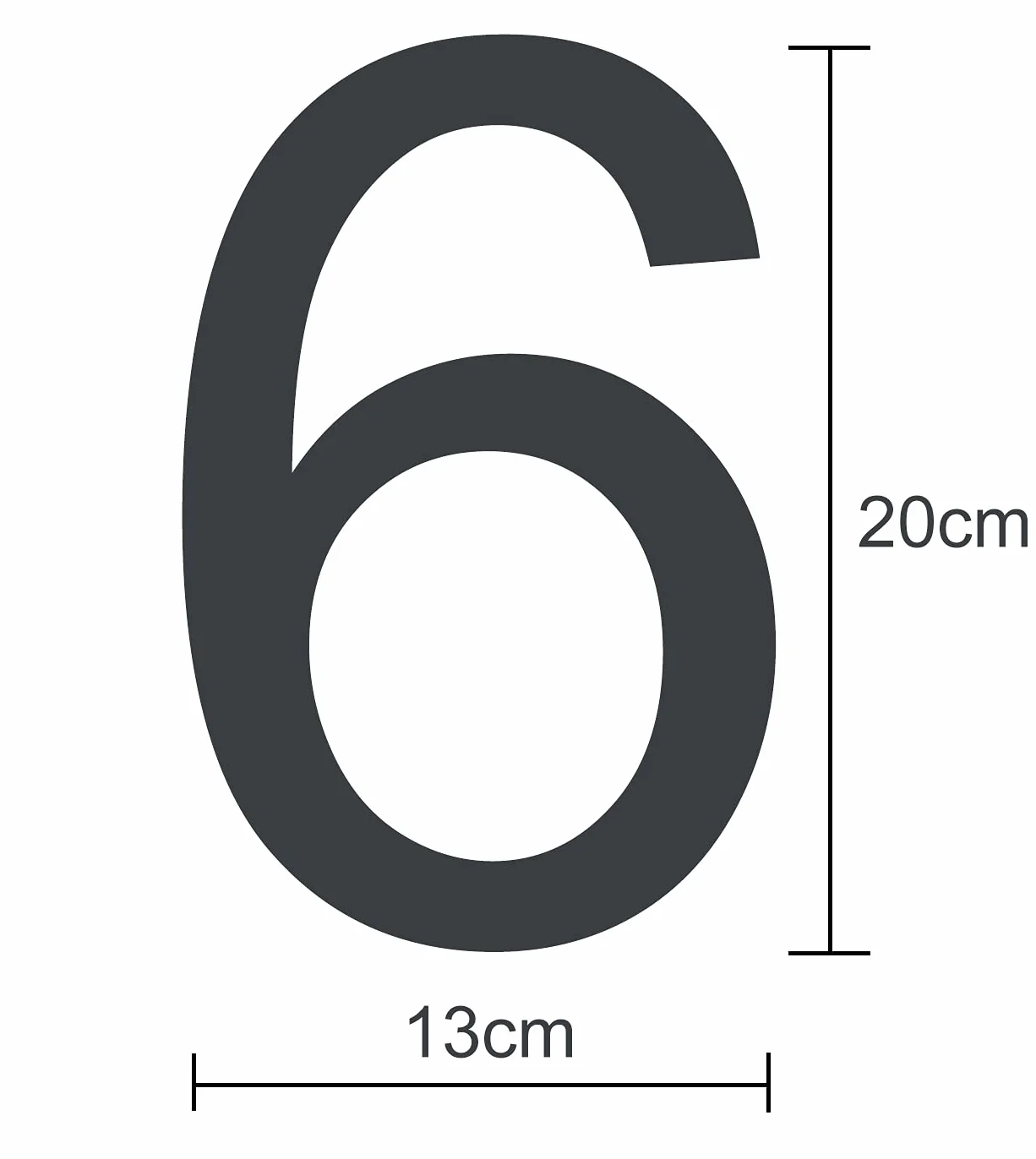 Numer domu antracyt ze stali nierdzewnej wysokość 20 cm, RAL 7016 antracyt numer domu masywna stal szlachetna drobna struktura malowana proszkowo, napis Arial - cyfra 6/9