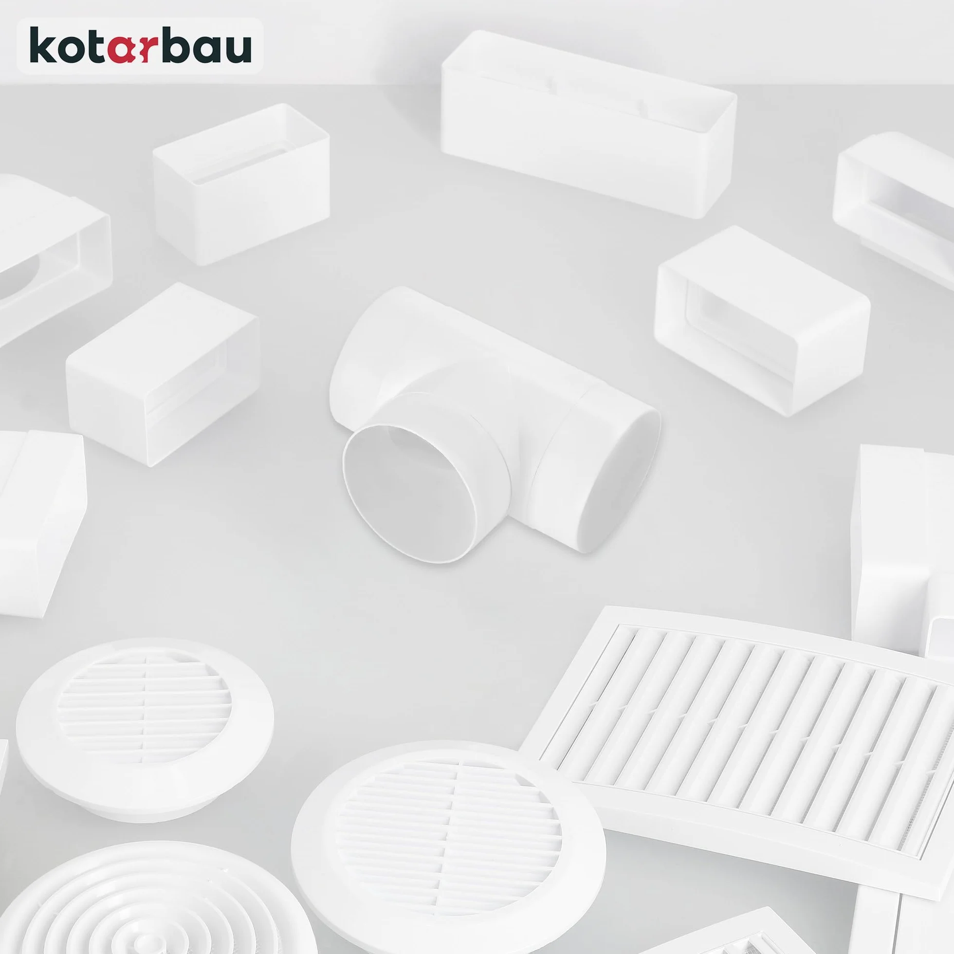 KOTARBAU® Łącznik trójnik do systemów wentylacyjnych Ø 100 mm ABS