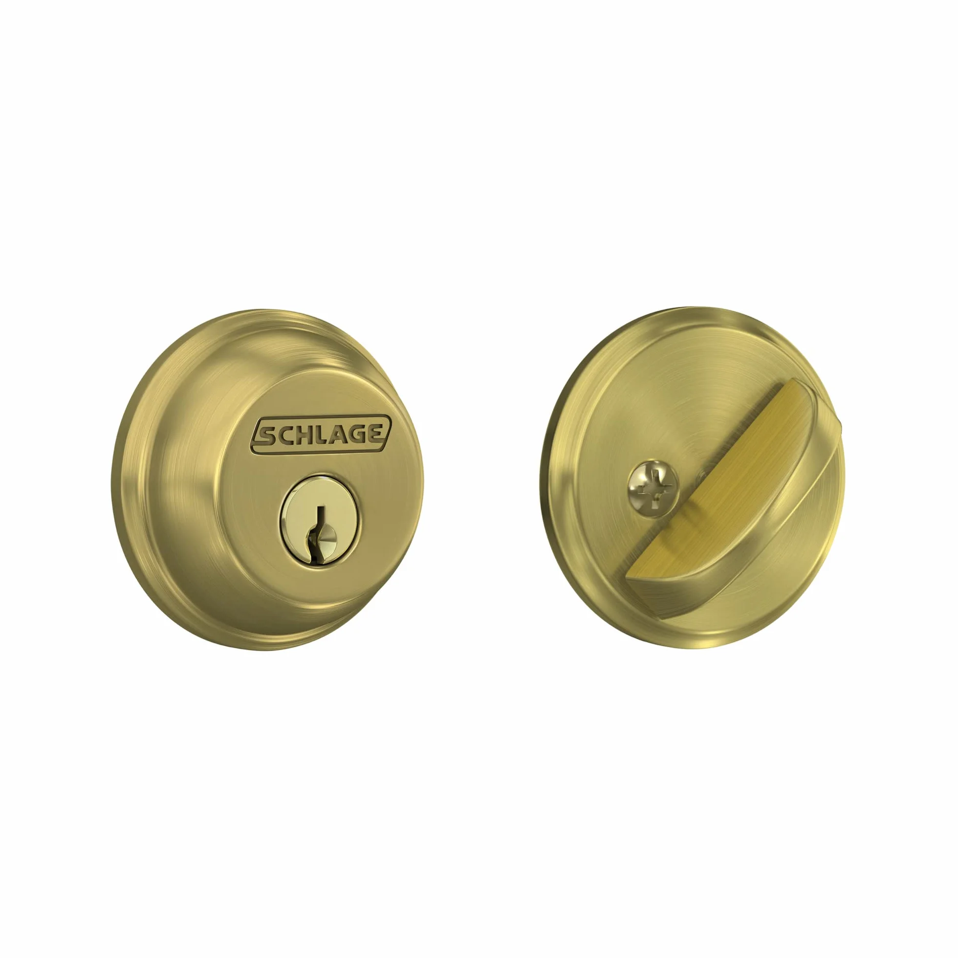 SCHLAGE Lock Company Zamek zasuwkowy, jednocylindrowy, satynowy mosiądz (B60 N 608)