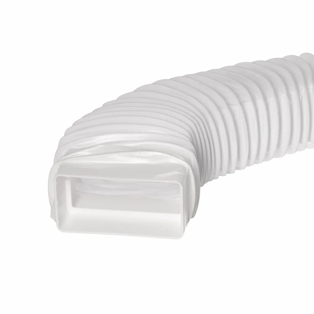 Prostokątny elastyczny wąż kanałowy PCW 110 x 55 mm 50 cm biały