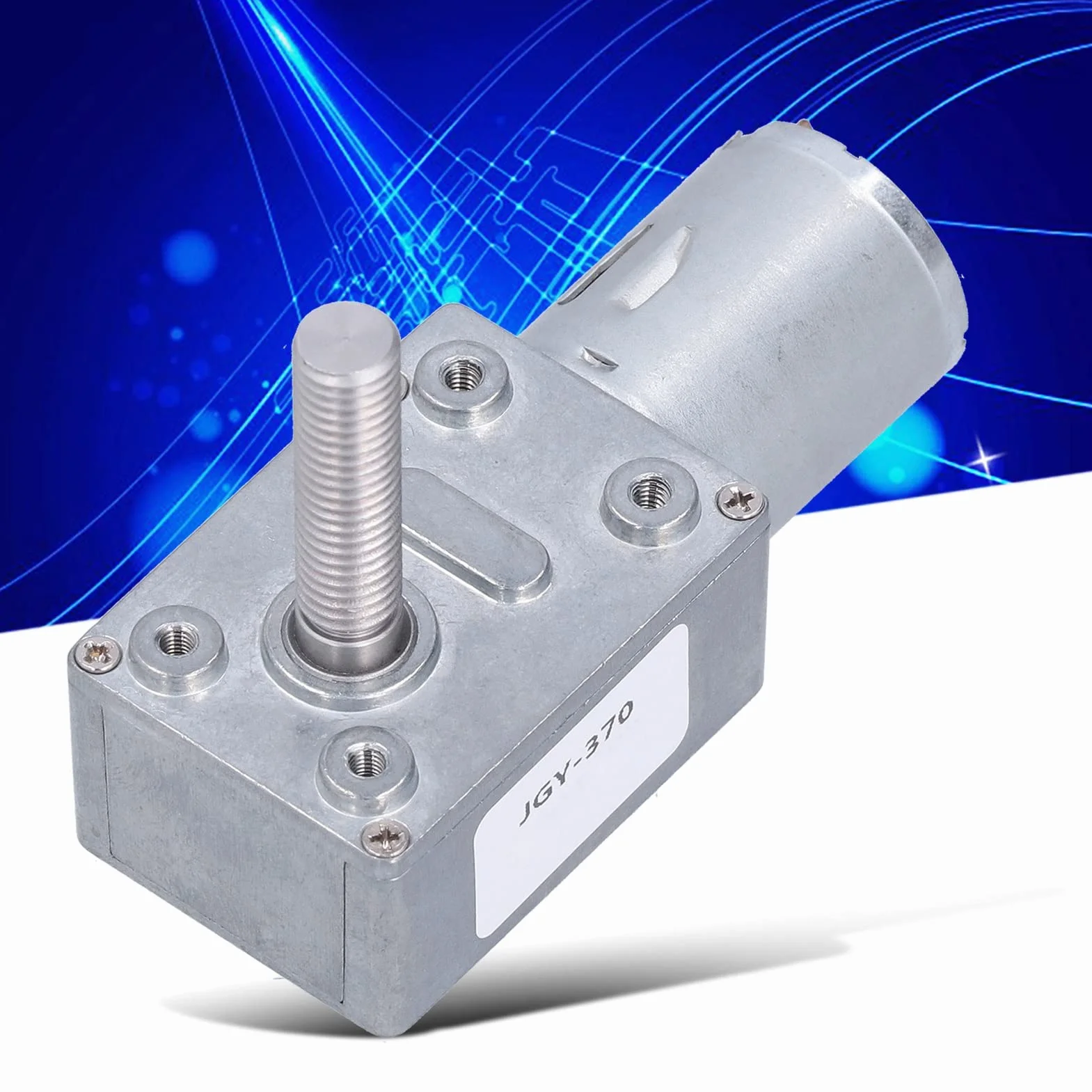 Motoreduktor Ślimakowy JGY-370 DC 12V 30 obr./min Wał Gwintowany M8 Samoblokujący