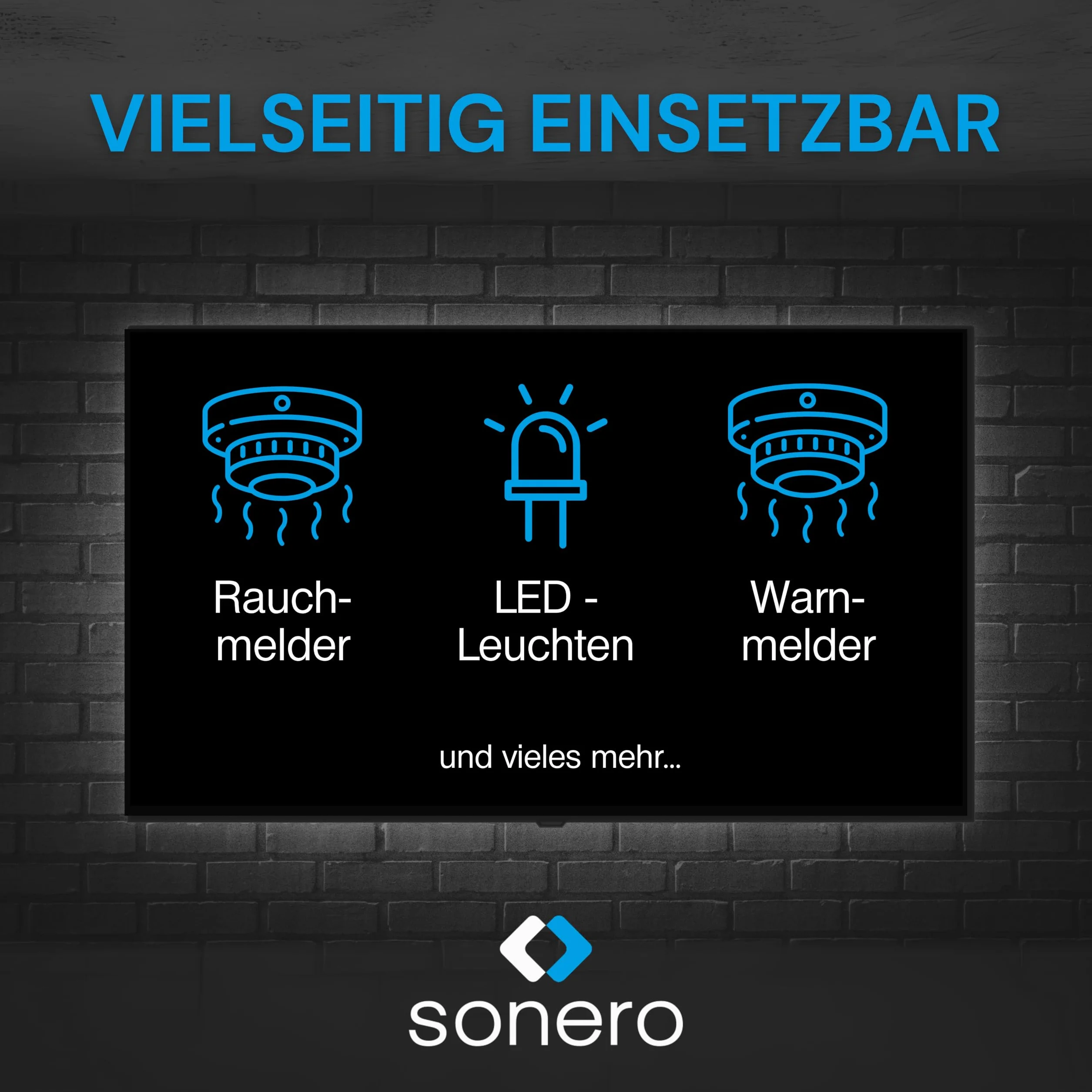 Sonero MH-070 uchwyt magnetyczny do czujników dymu (detektor tlenku węgla i inne produkty), średnica 70 mm, bardzo silne magnesy, 1 sztuka uchwyt magnetyczny, 1 zestaw