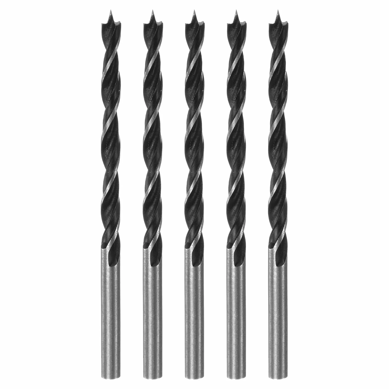 Wiertła Brad Point 4 mm (10/64") stal okrągła wiertło spiralne do drewna 5 szt.