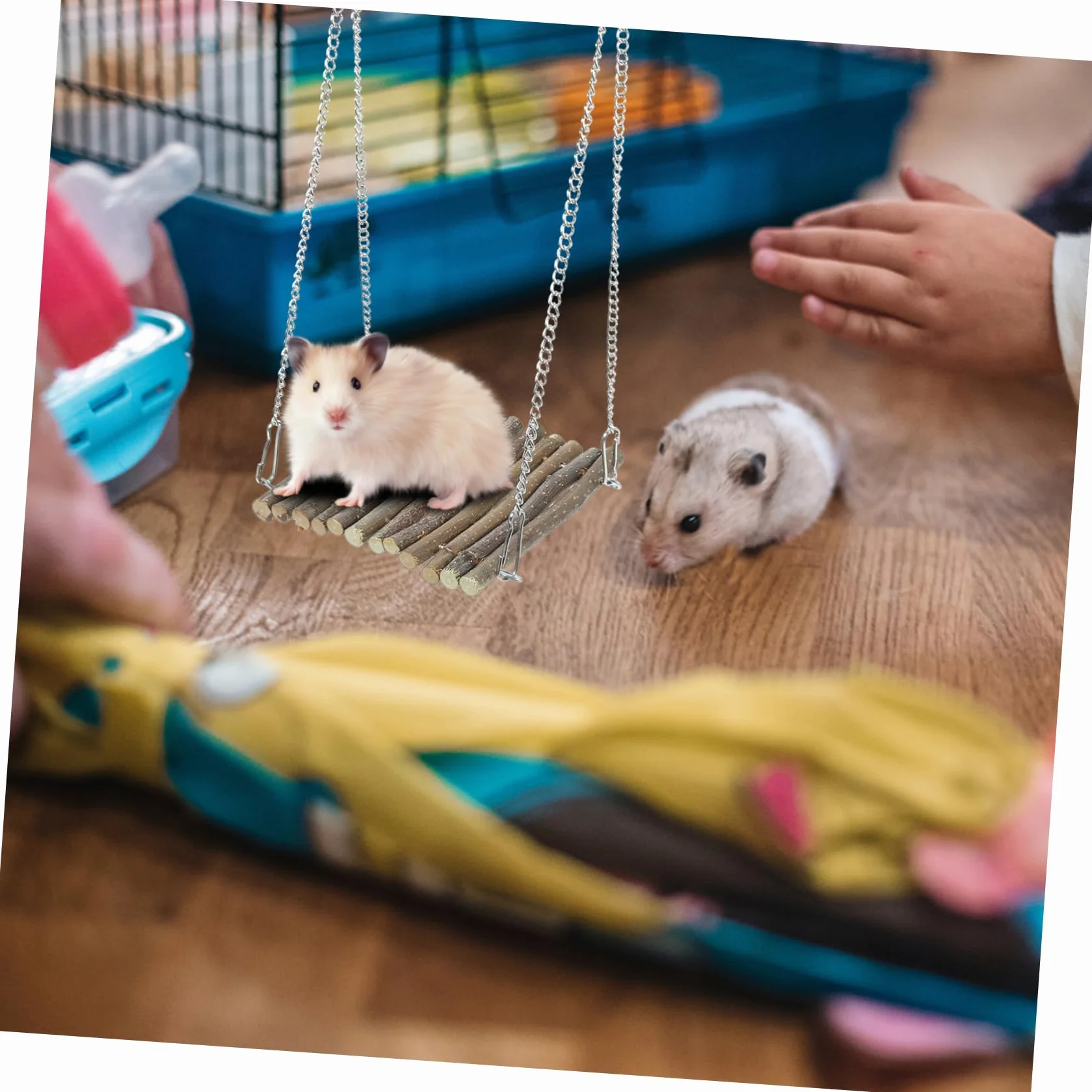 Mipcase Zabawka Wspinaczkowa Dla Gadów Naturalny Drewniany Hamak Dla Jaszczurek Akcesoria Do Terrarium Komfortowe Miejsce Do Spania i Zabawy Dla Zwierząt Domowych