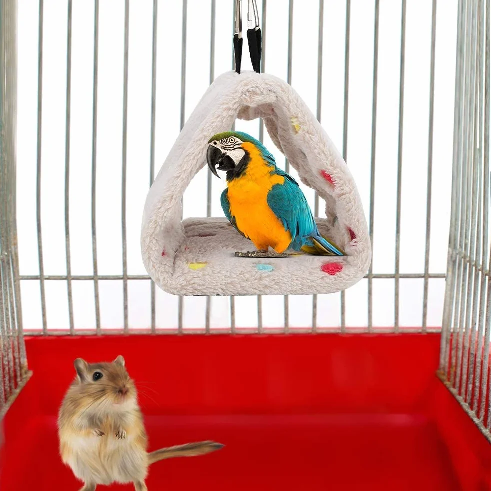 Pluszowe gniazdo dla ptaków Hamster Chomik Wiszące łóżko Klatka dla papugi Papużka falista Papuga Nimfa Conure Sugar Glider (S)