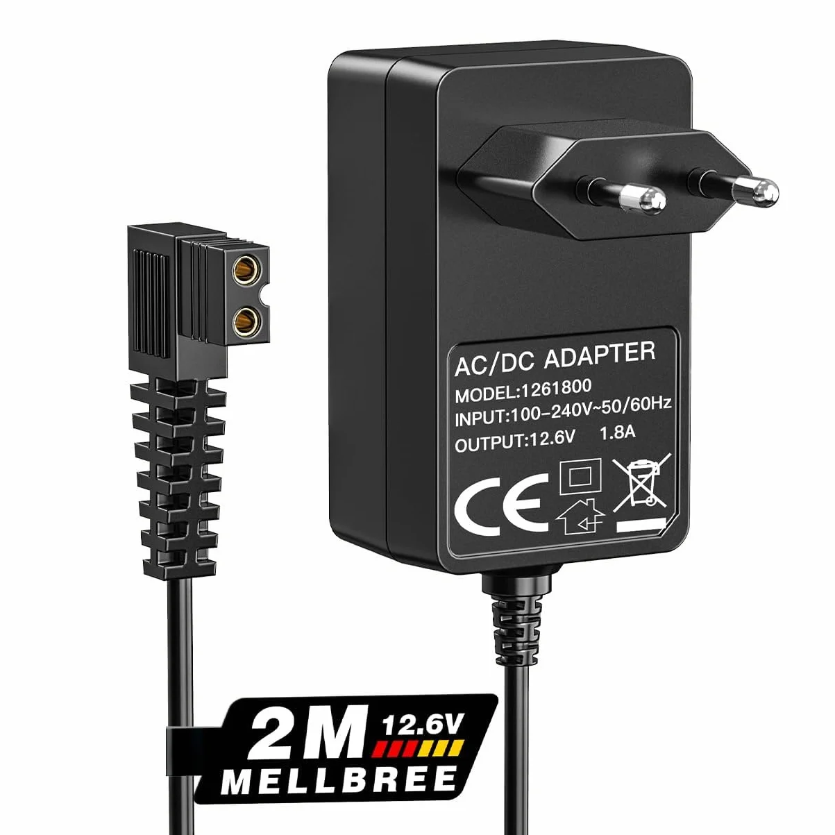 Mellbree Ładowarka 12,6 V do robota basenowego Aiper Seagull SE 600/1000/1500/P1111/Pilot H1 | zapasowy przewód zasilający 2 m do automatycznego odkurzacza basenowego, bezpieczne i wydajne ładowanie