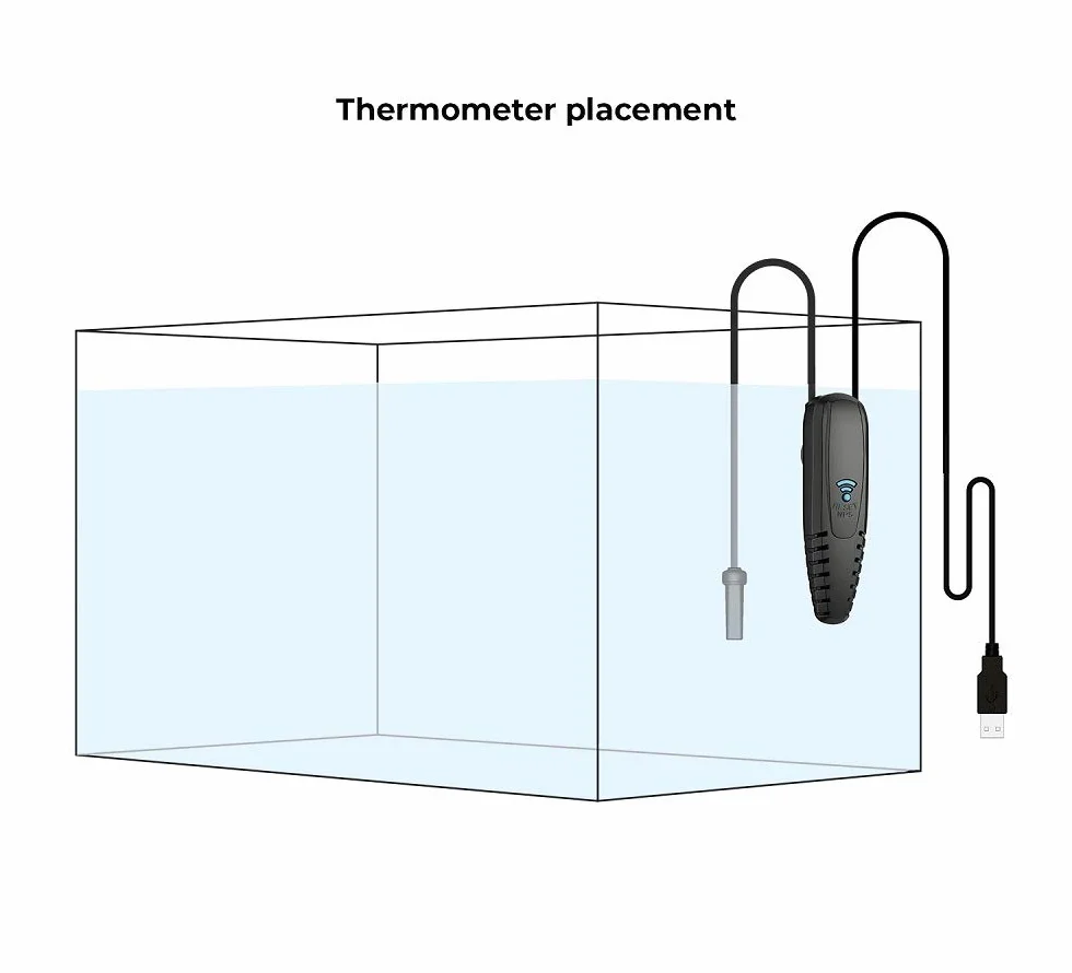Aquael Termometr Wi-Fi, Czarny