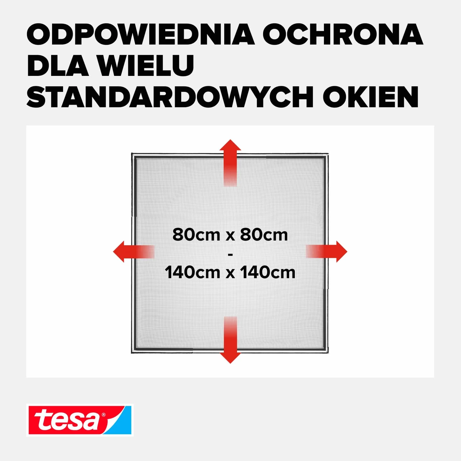tesa INSECT STOP FALT Aluminum Frame for Windows 80x80-140x140 cm antracyt