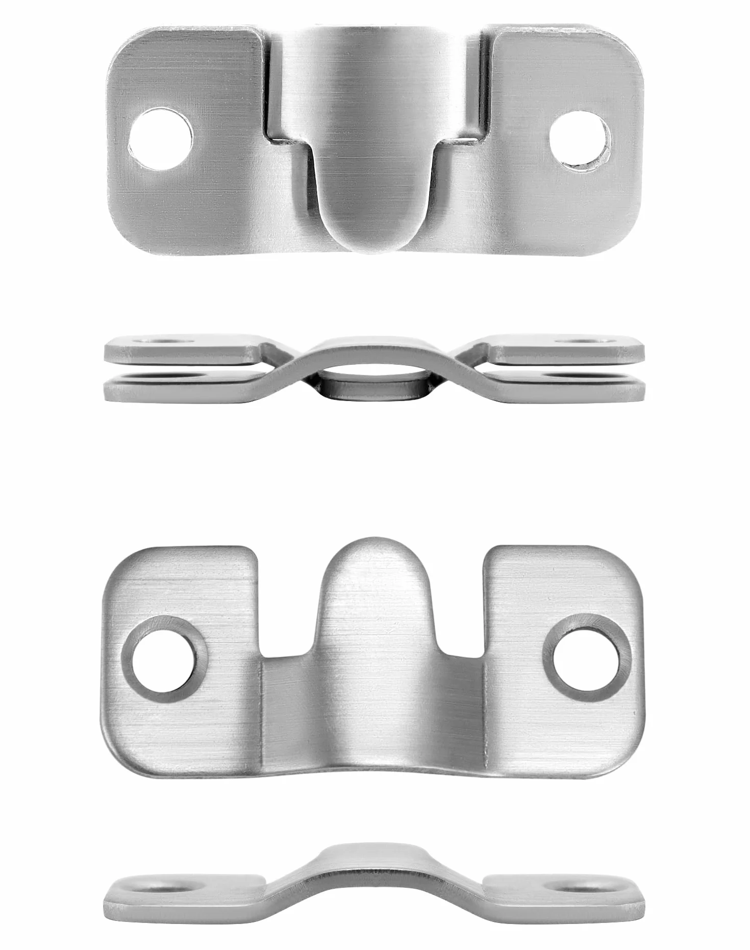 QWORK® 10 par blokujących haczyków Haczyki do obrazów Haczyki do zawieszania lusterek Łączniki meblowe - Stal nierdzewna - 44x19 mm