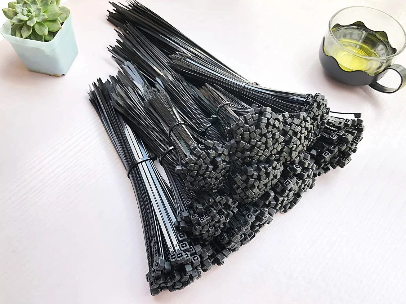 1000 sztuk czarne opasek kablowych nylonowe plastikowy mieszane mocne długie plastikowe różne rozmiary 100/150/200/250/300 mm klipsów kablowych