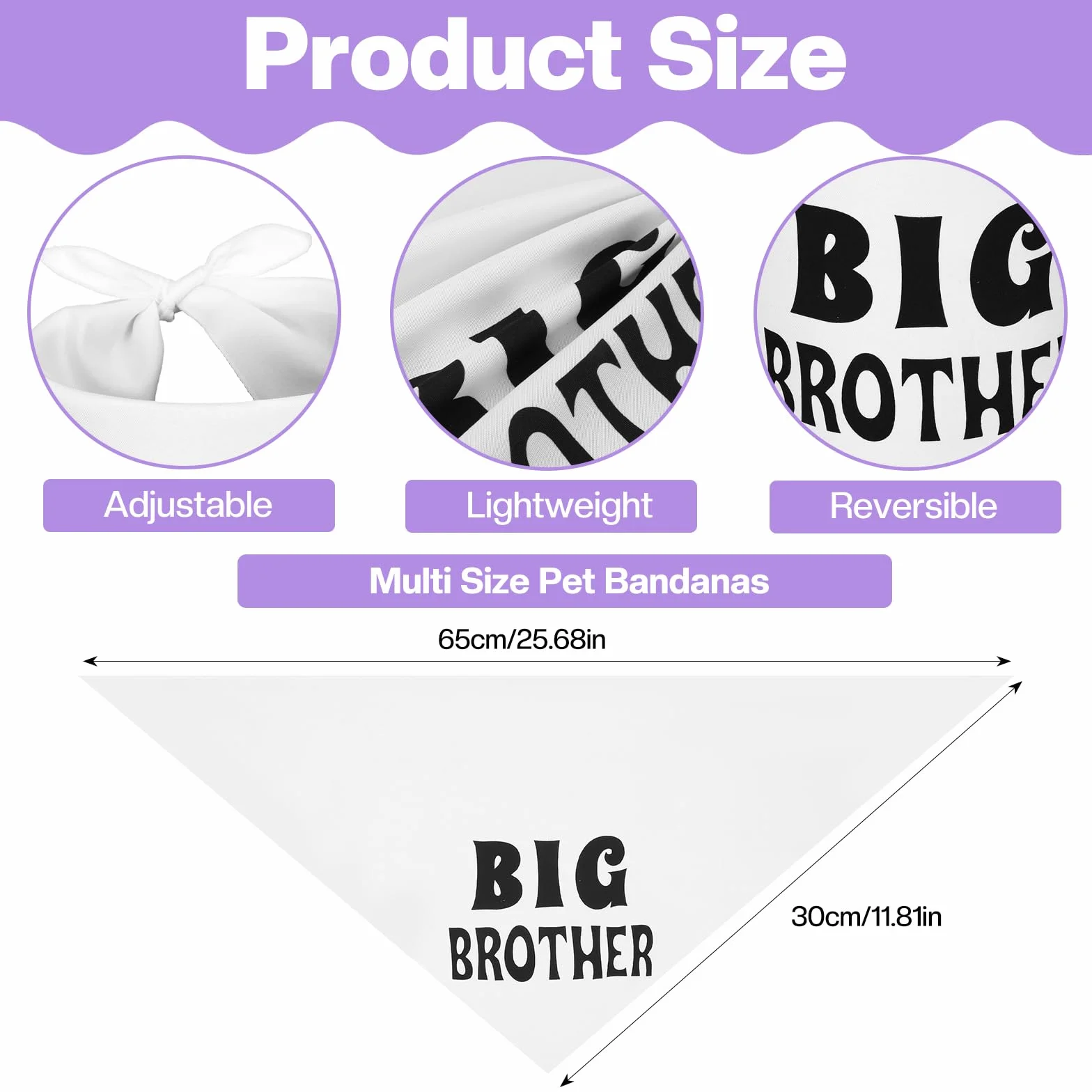 Bandana dla psa Big Brother, regulowany trójkątny szalik z poliestru, nowe ogłoszenie ciążowe dla zwierząt domowych, akcesoria ujawniające płeć dla małych i średnich psów płci męskiej