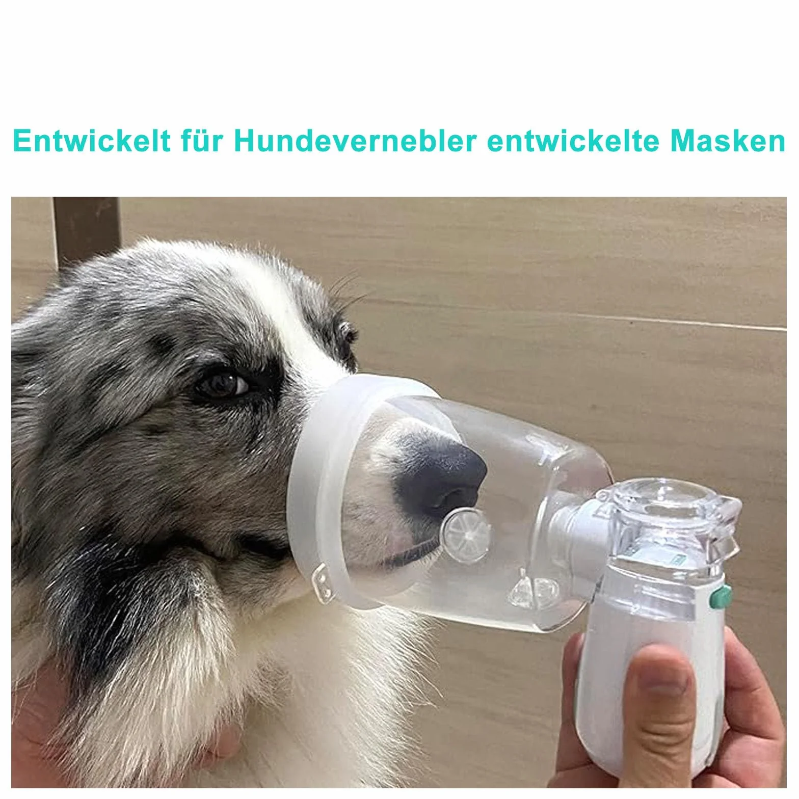 Nebulizator dla psów, nebulizator dla psów i maska inhalacyjna, cichy, odpowiedni dla psów, zielony (M)