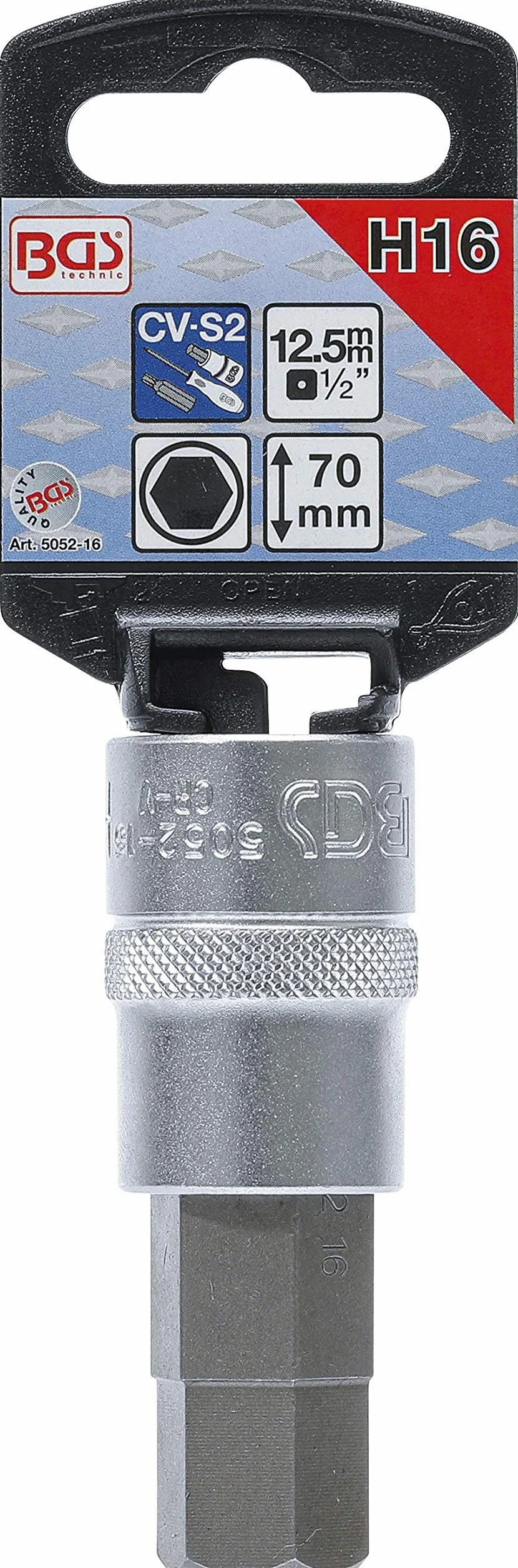 BGS 5052-16 | Nasadka do bitów | 12,5 mm (1/2") | gniazdo sześciokątne 16 mm
