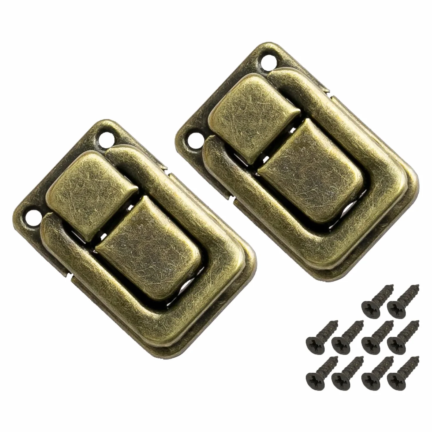 HMF 6492 metalowe zapięcia do walizek w stylu vintage | 2 sztuki | 25 x 38 mm | brąz