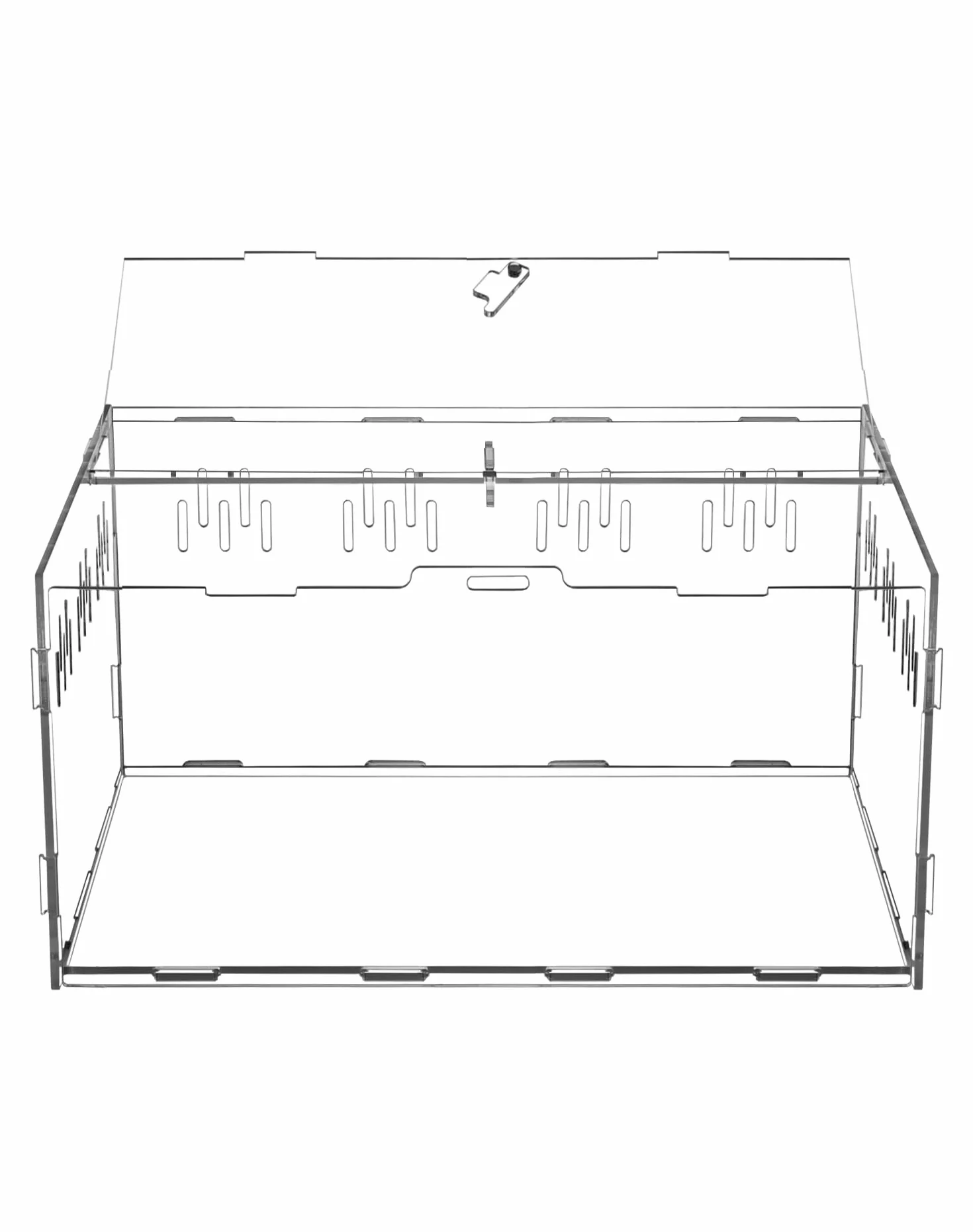 QWORK® pudełko do karmienia gadów z akrylu, pudełko do karmienia, 30x20x15cm dla modliszek, pająków, jaszczurek, ślimaków
