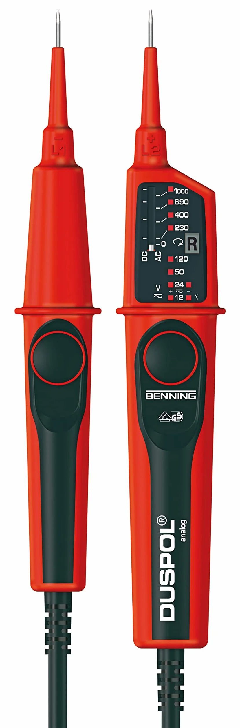 Benning Duspol Tester, Czerwony/Czarny, 330 mm