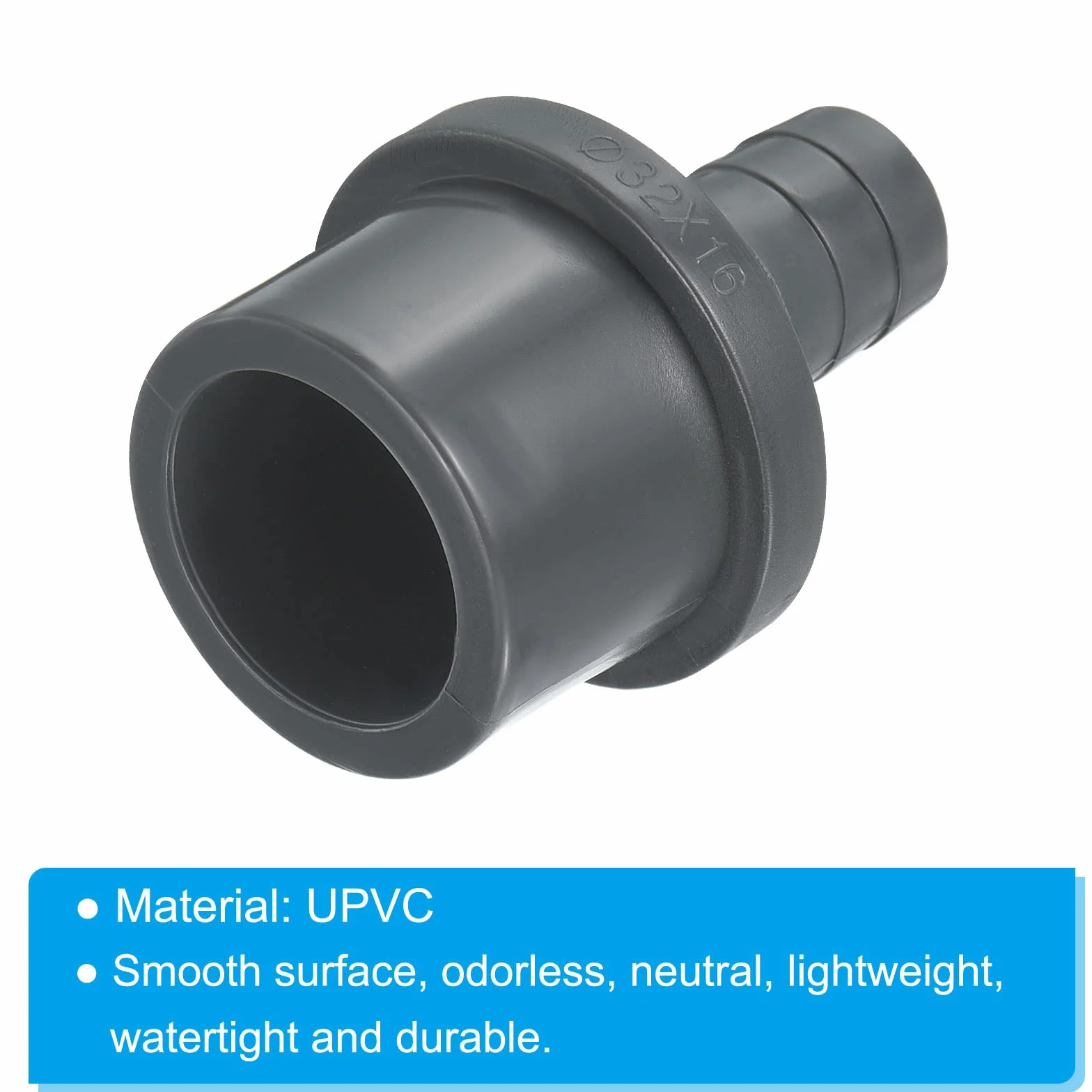 PATIKIL Złączka redukcyjna UPVC 32x16 mm 2-pak szary