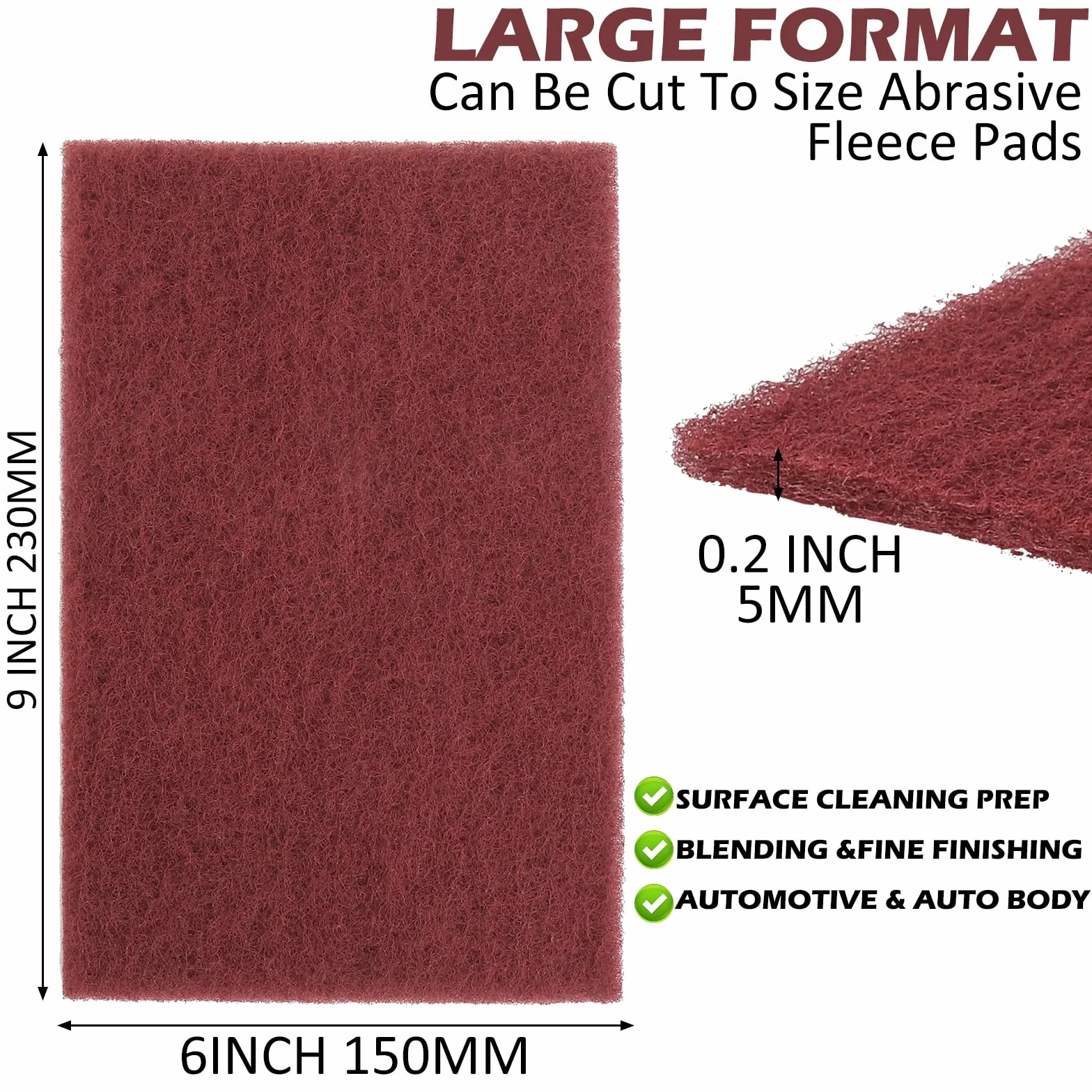Mata z włókniny ściernej 150x230 mm 5 ziarnistości 600/800/1000/1200/3000 do metalu drewna stali nierdzewnej
