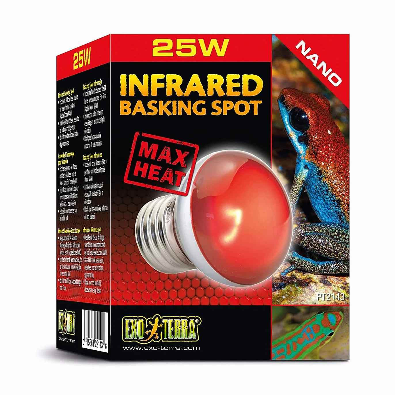 Exo Terra Lampa na podczerwień, do stosowania w Exo Terra Reptile Dome Nano, 25 W, oprawa E27, 1 sztuka (1 opakowanie)