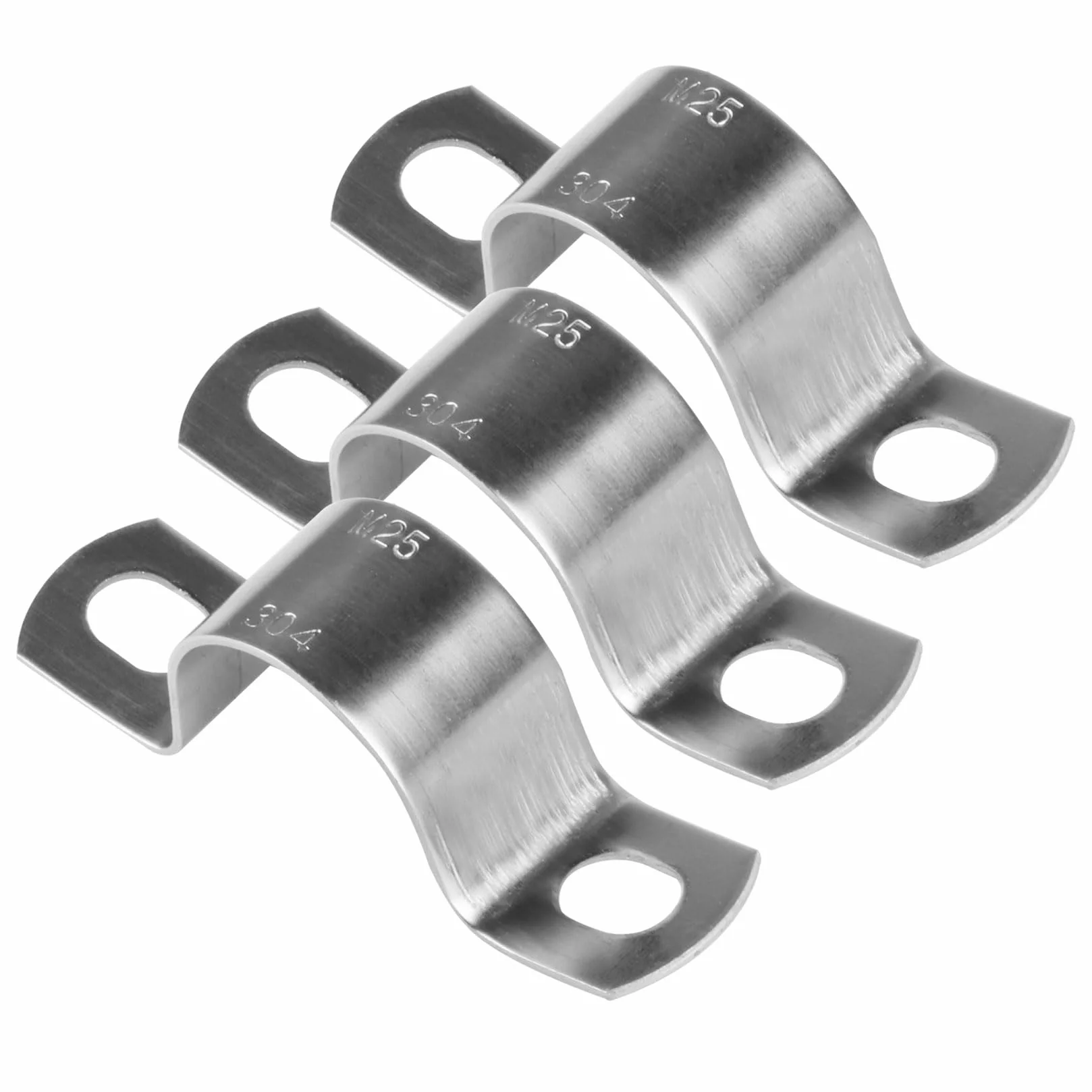 20 sztuk obejm do rur U 25 mm, uchwyt do rur typu U, stal nierdzewna 304, obejma mocująca 25 mm, dwuotworowa obejma rurowa ze stali nierdzewnej, zacisk siodłowy do rur wodociągowych, przewodów