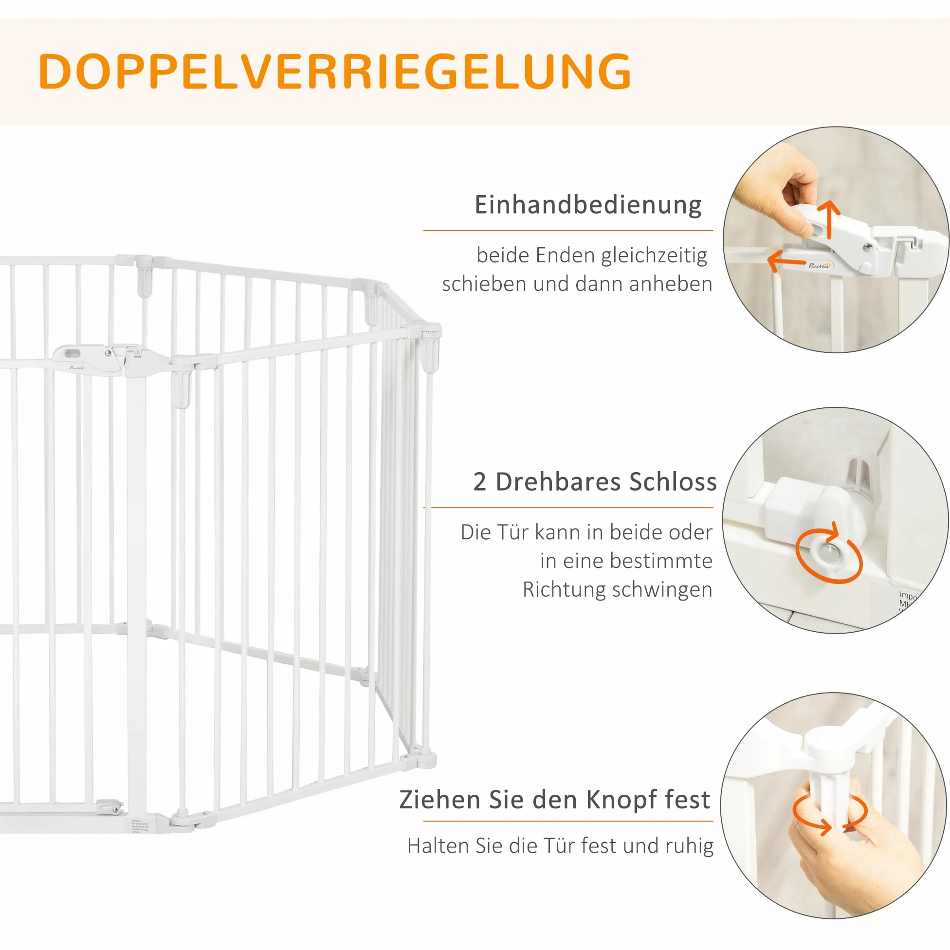 PawHut Puppy Run Outdoor Behuizing voor Honden Beschermrooster 8 Panelen 60 x 76 cm Wit