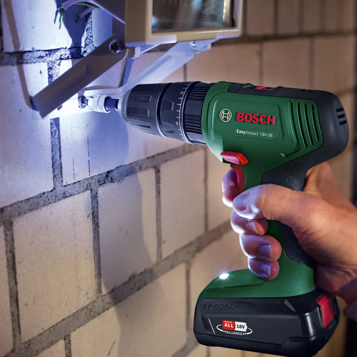Bosch Home And Garden Easyimpact 18V-38 Wiertarka Udarowa, Czarny/Zielony, ‎21,6 x 5,7 x 19,5 cm; 2,31 kg