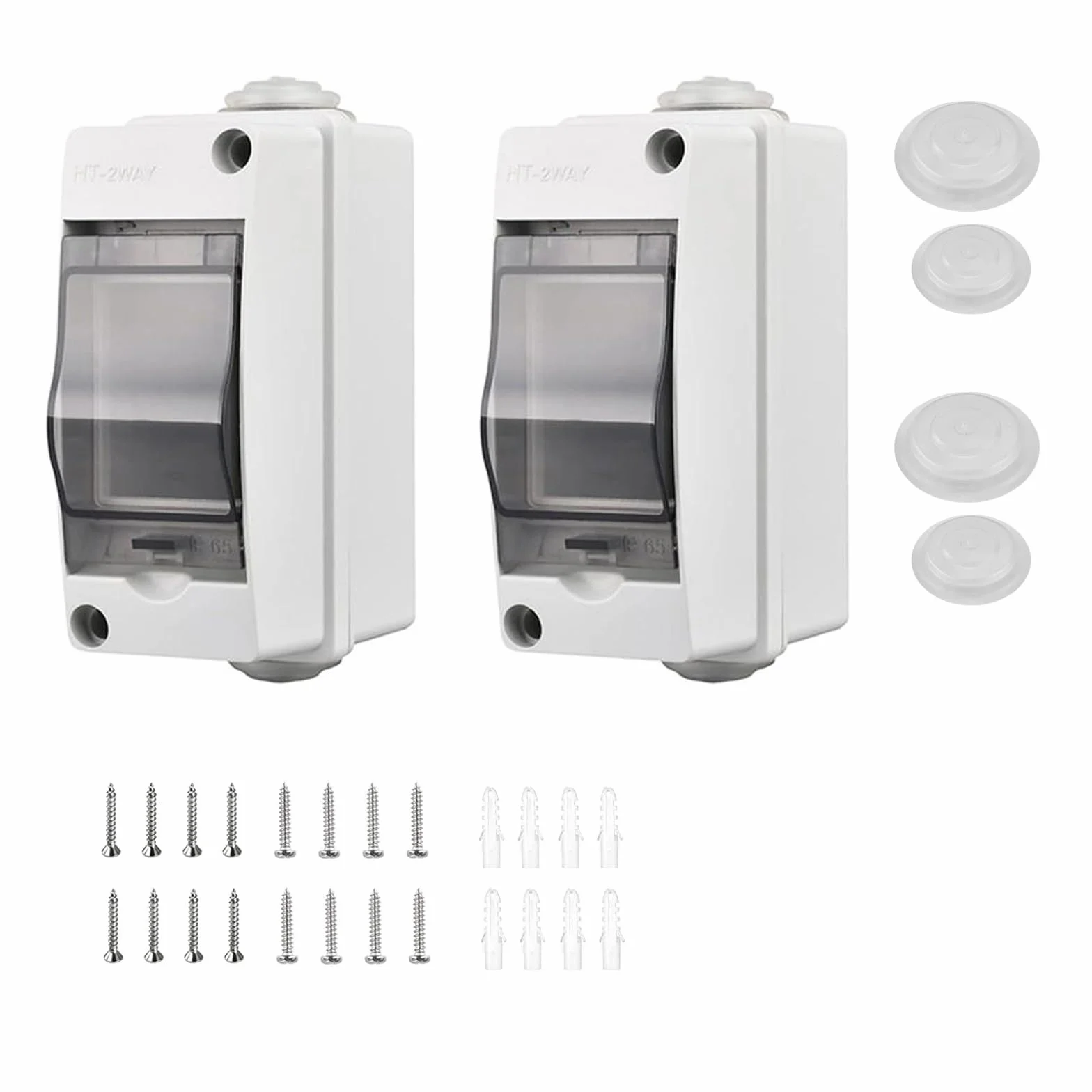 EYPINS 2 sztuki ram zewnętrznych, 3 moduły, skrzynka rozdzielcza IP65, wodoszczelna, do użytku na zewnątrz, do ogrodu (78 x 159 x 95 mm)