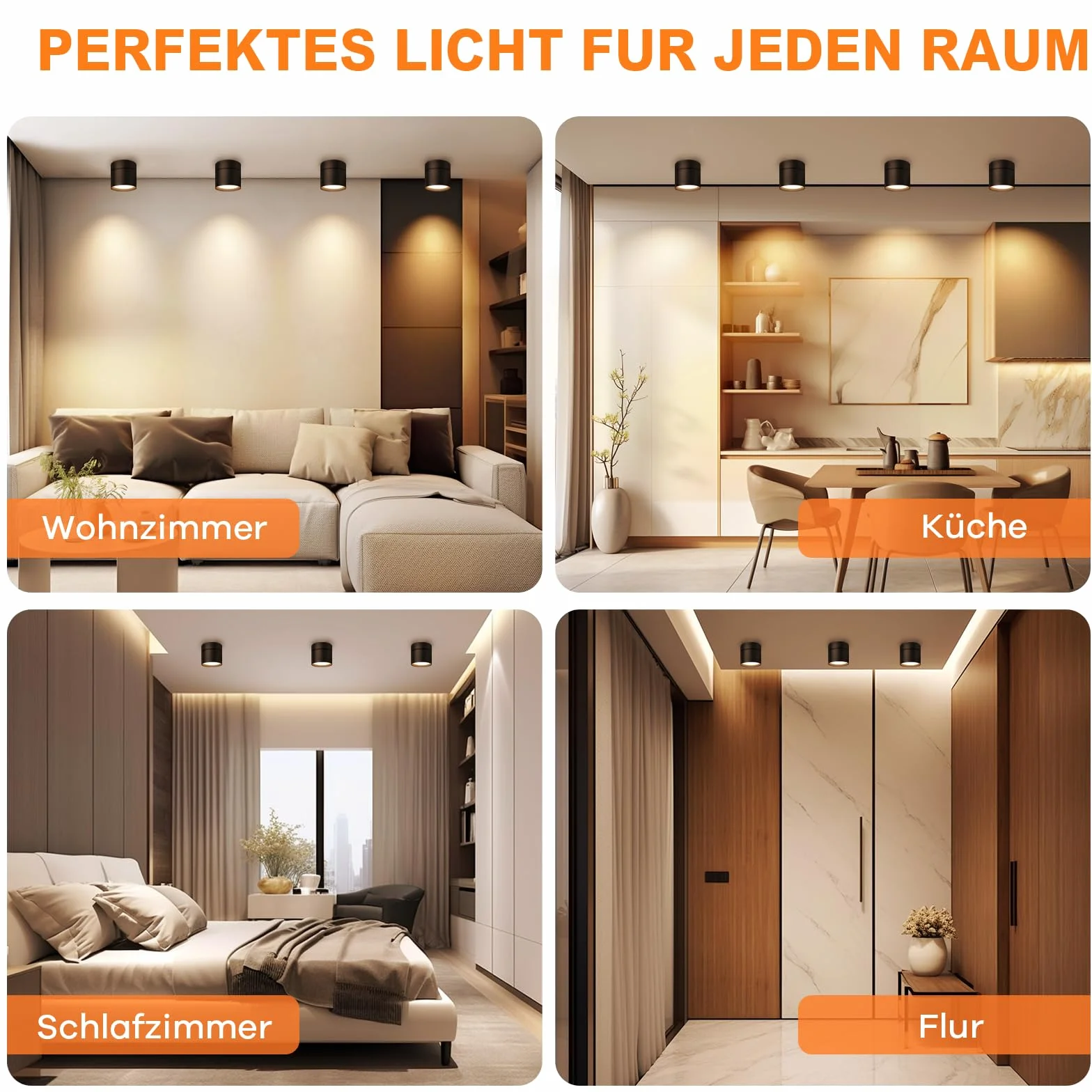 KYOTECH Wystający reflektor led obrotowe i obrotowe Ø84x80mm czarna lampa sufitowa w zestawie 6 W wymienna żarówka GX53 3000K ciepła biel 550 lm reflektor sufitowy LED downlight