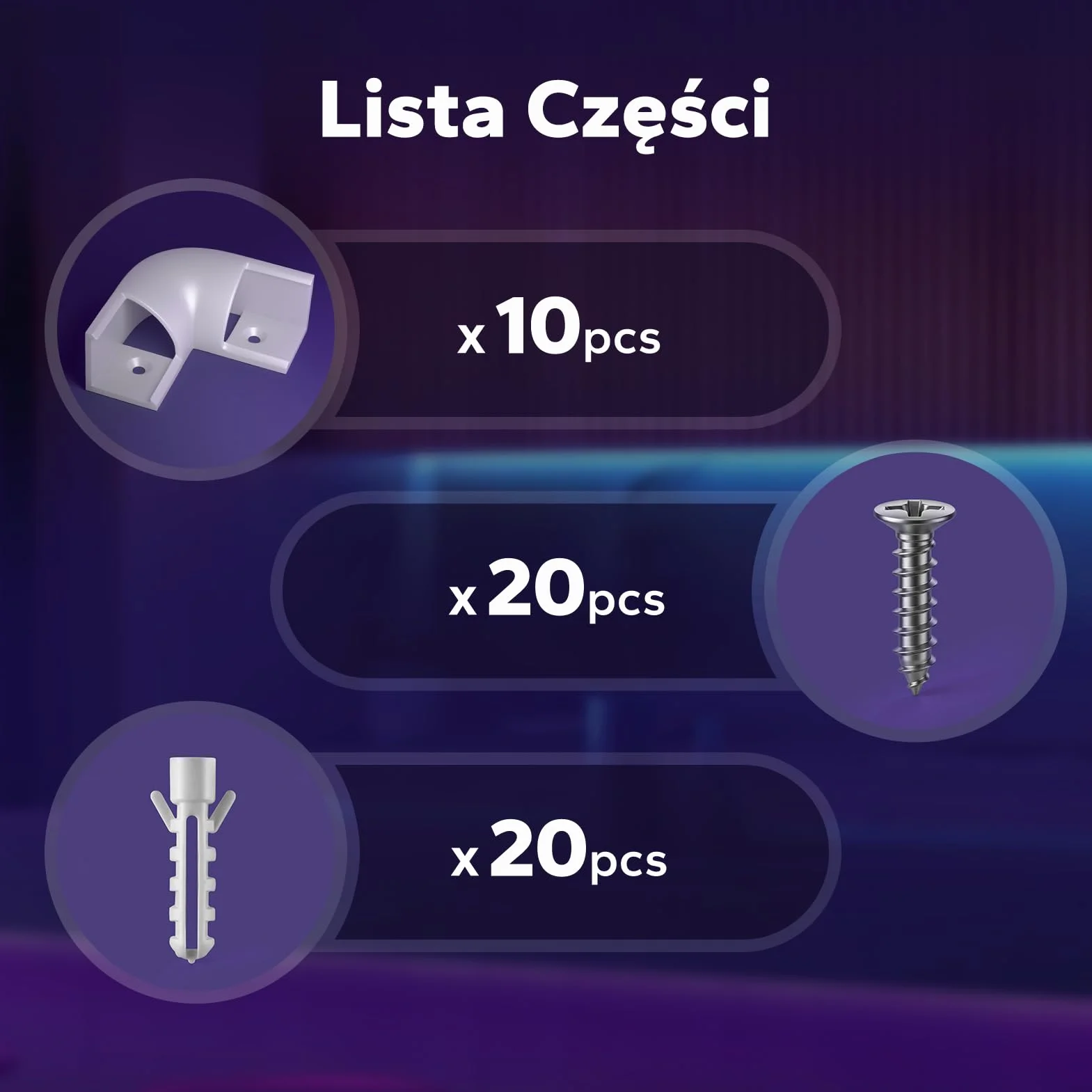 HOMMAND Łączniki narożne 90 stopni 10 szt. do profilu LED aluminiowego