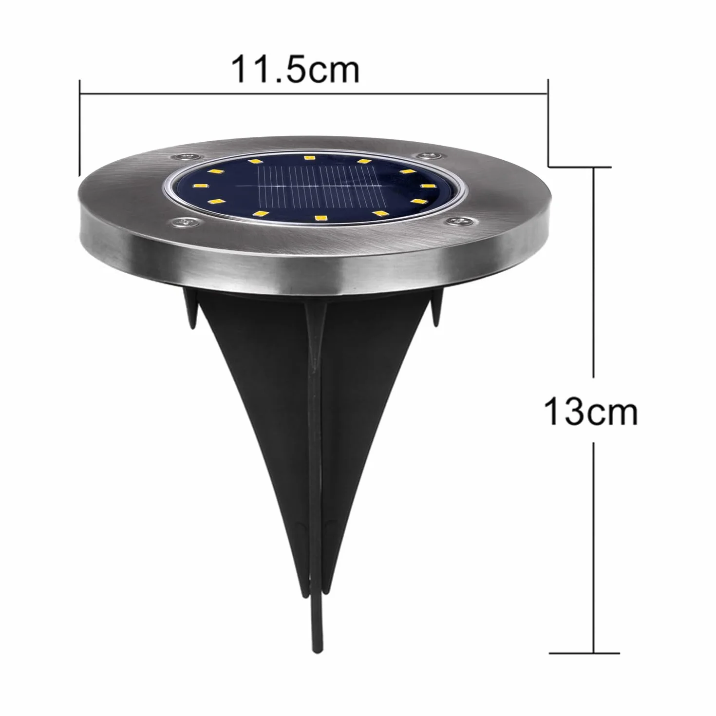 Maclean MCE318 6-pak lamp solarnych LED z kolcem do mocowania w ziemi, 12 diod LED SMD neutralna biel 4000K 0,7 W lampa solarna do oświetlenia ścieżek zewnętrznych, oświetlenie ogrodowe IP44 (6)