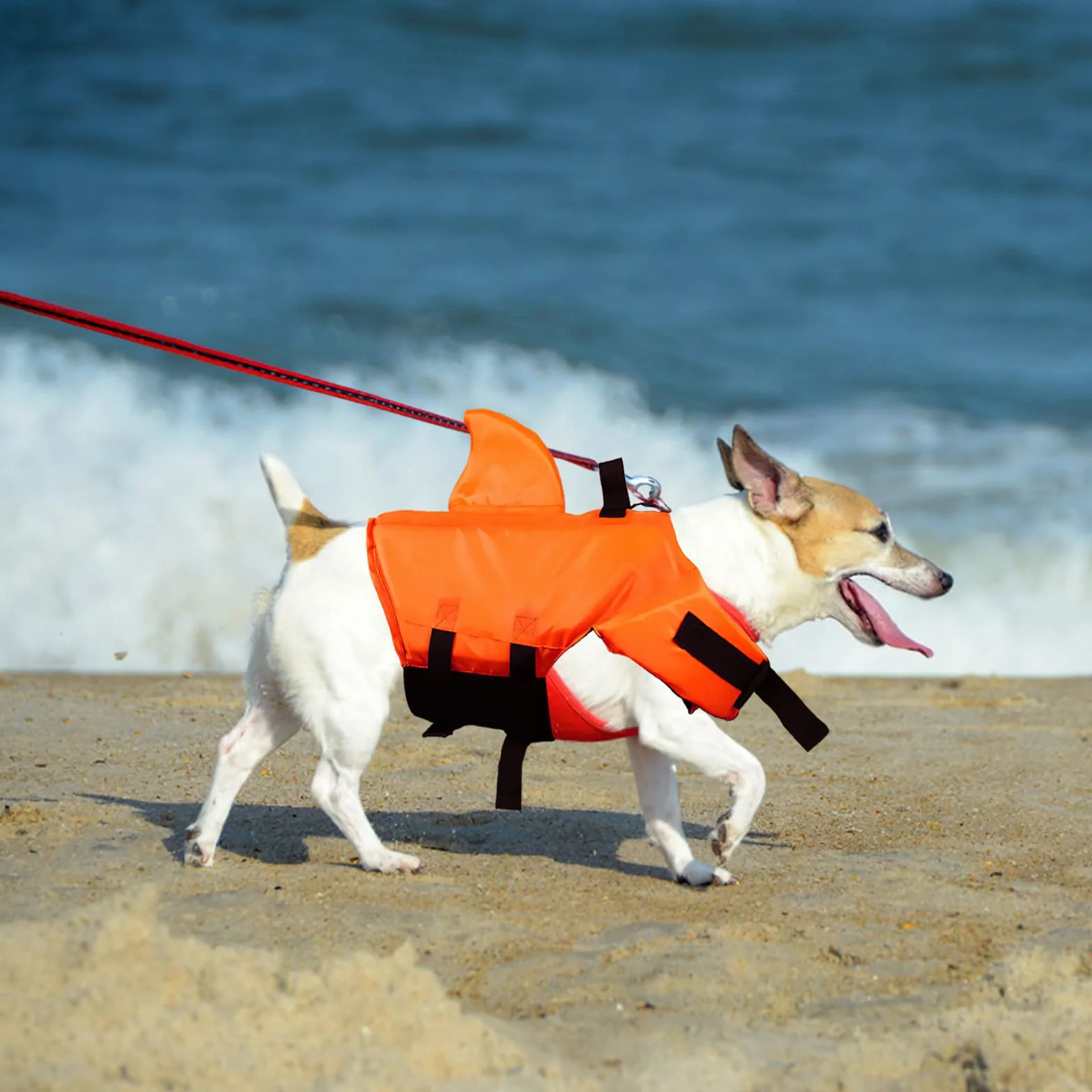 Kamizelka ratunkowa dla psa, dellyy kamizelka dla psa woda, do surfingu, pływania, wędrówek, biwakowania i utrzymywania ciepła (pomarańczowa, mała)