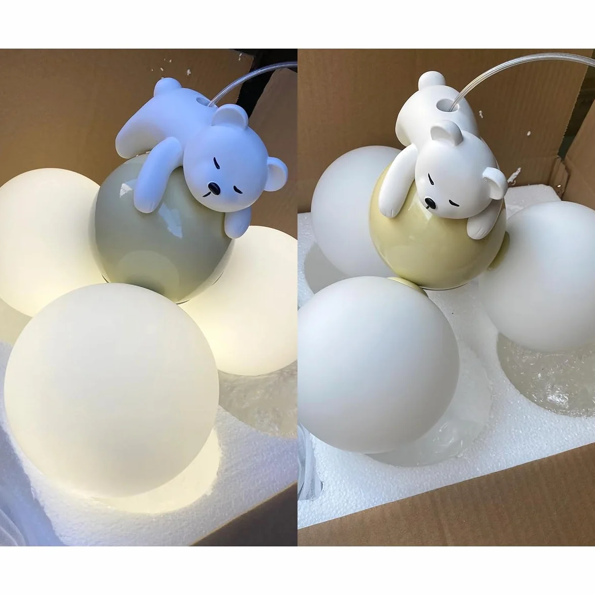 Lampa wisząca LED śpiący niedźwiedź kreskówka balon lampa sufitowa żyrandol lampa wisząca lampa sufitowa księżyc żyrandol sufitowa oprawa oświetleniowa do sypialni, pokoju dziecięcego