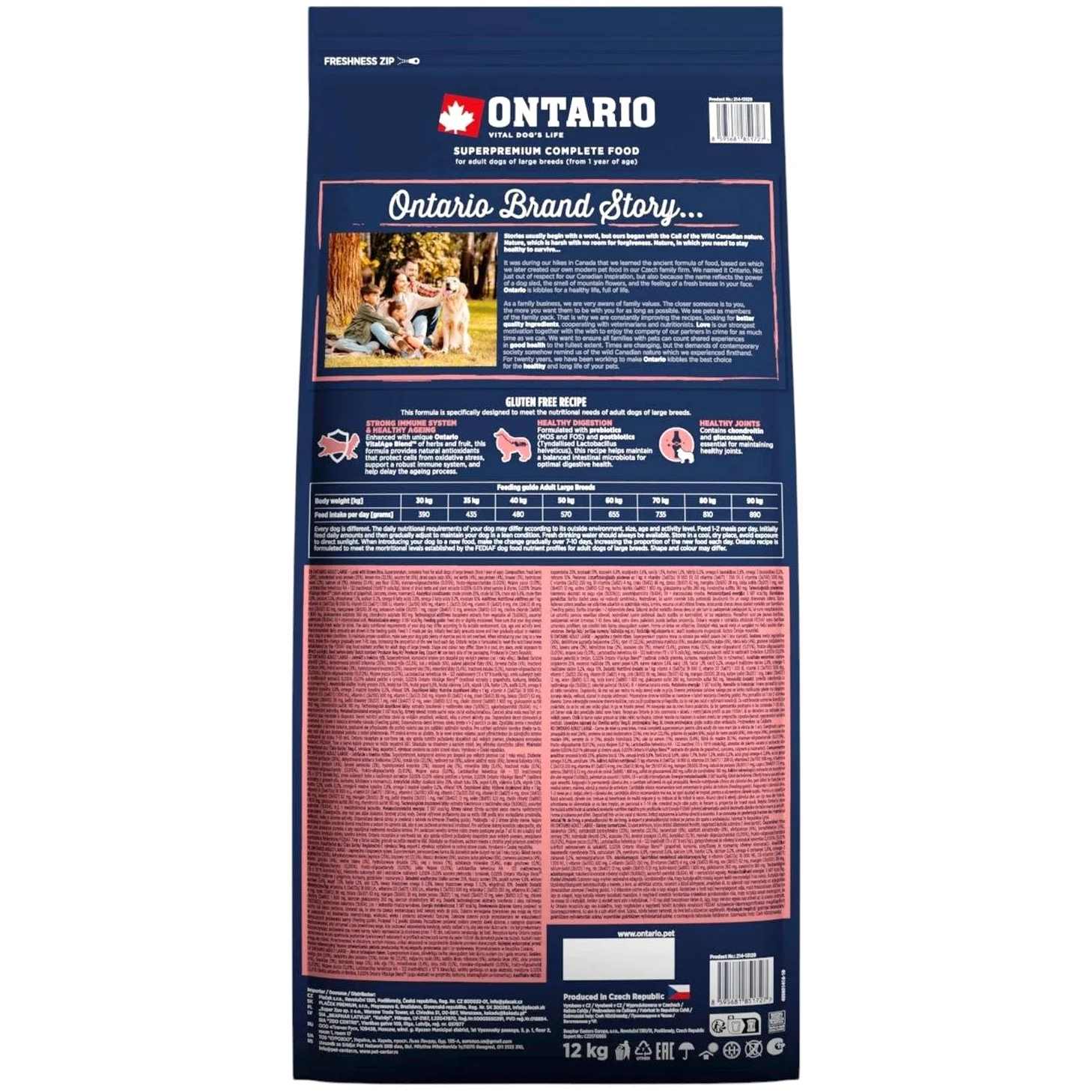 ONTARIO ADULT LARGE LAMB&BROWN RICE 12KG