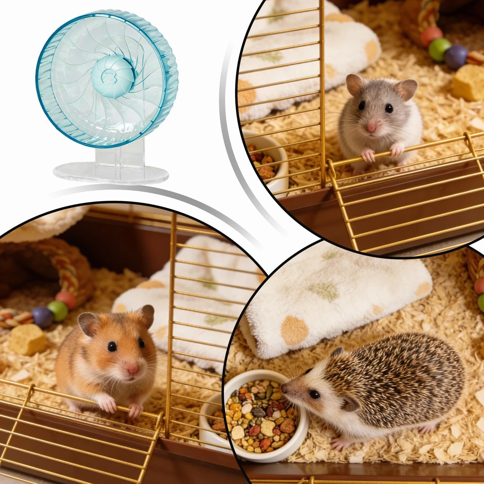 Cichy Kołowrotek Dla Chomika Regulowana Wysokość Obrotowe Koło Do Biegania | Koło dla Chomika Dla Myszy Gerbila Szczura Wzbogacenie Słodkiego Lotopałnka Jeża Fretki Królika