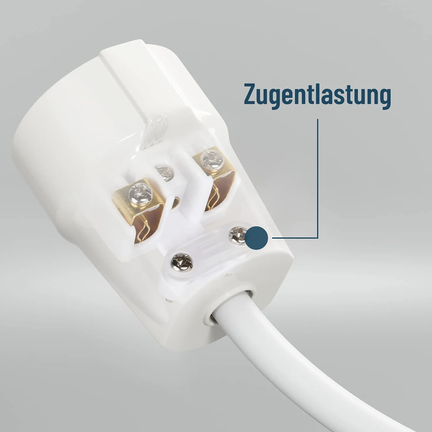 ABSINA 3x Wtyczka Schuko biała z łagodzeniem naprężeń - wtyczka ochronna PVC 230V, 2-biegunowa, 16A & 3,7kW - wtyczka Schuko IP20 do wnętrz