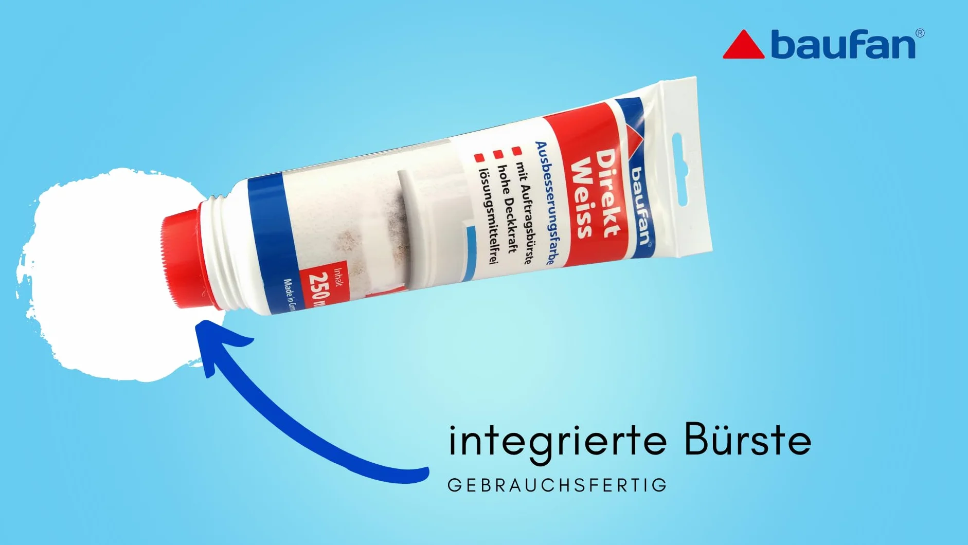 Baufan Bezpośrednia Farba Naprawcza Biała 250 ml