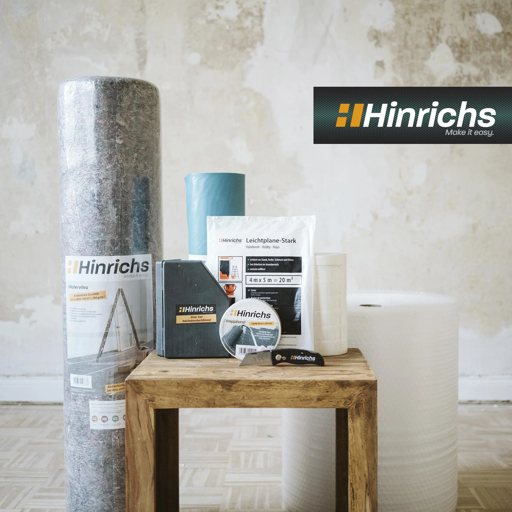 Hinrichs Folia do Malowania 4 x 5 m 8 Sztuk 160 m2