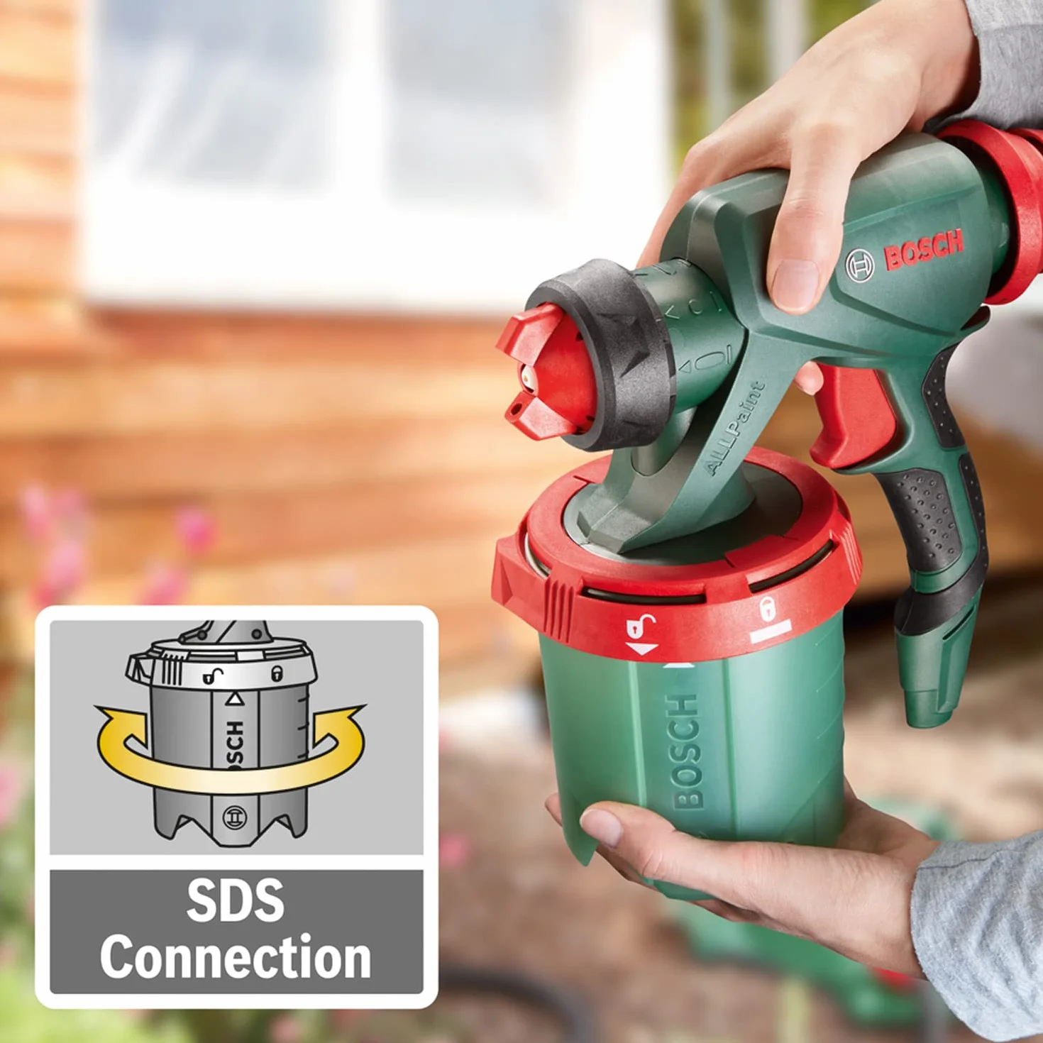 Bosch PFS 7000 System Malowania Natryskowego 1400 W, 2 Pojemniki 1000 ml, 3 Dysze, Filtr, Szczotka
