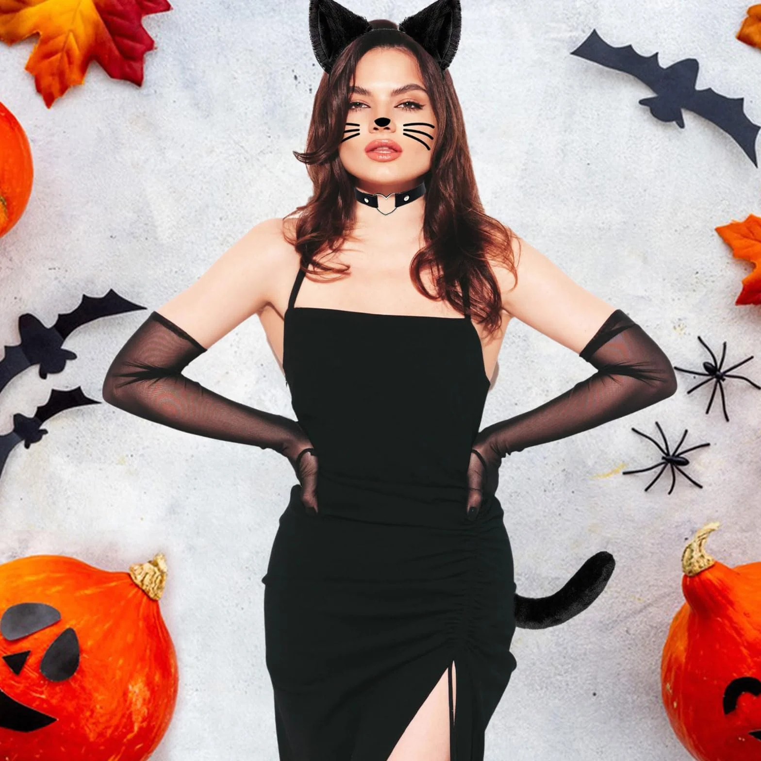 3-częściowy zestaw do przebrania na Halloween, dla kobiet, akcesoria do kostiumu kota, dla kobiet, na cosplay, karnawał, Halloween