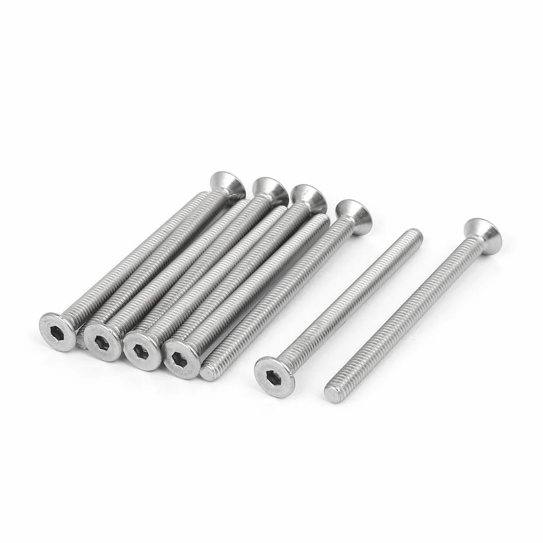 sourcing map 10 sztuk M4 x 50 mm stal szlachetna 316 śruba z łbem sześciokątnym zamknięcie de