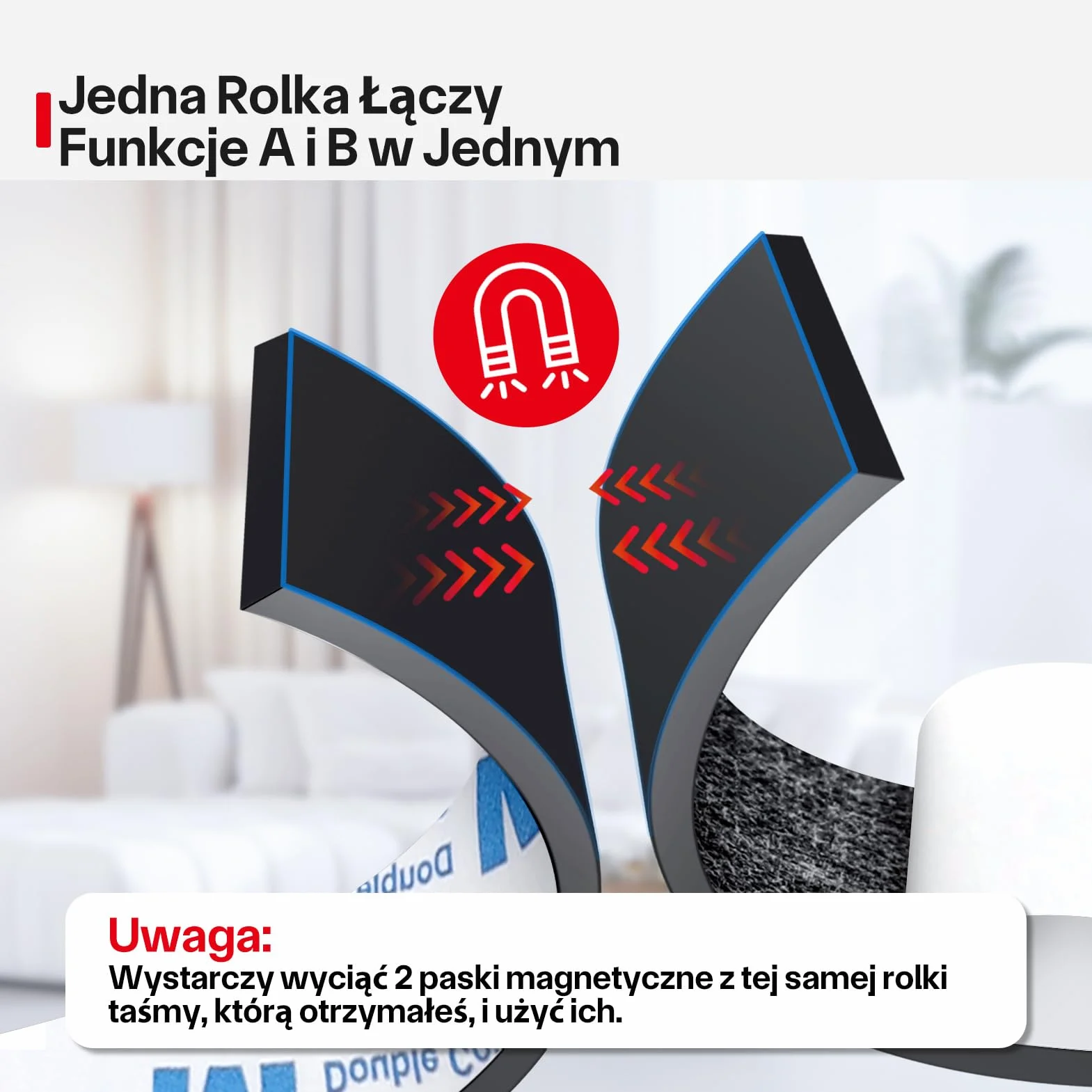 Taśma Magnetyczna A+B, Taśma Magnetyczna z Mocno Przylegająca Warstwa Klejąca do Ekranów Przeciw Owadom, Majsterkowania, Tablic, Pasek Magnetyczny, Paski Magnetyczne, 4m*15mm