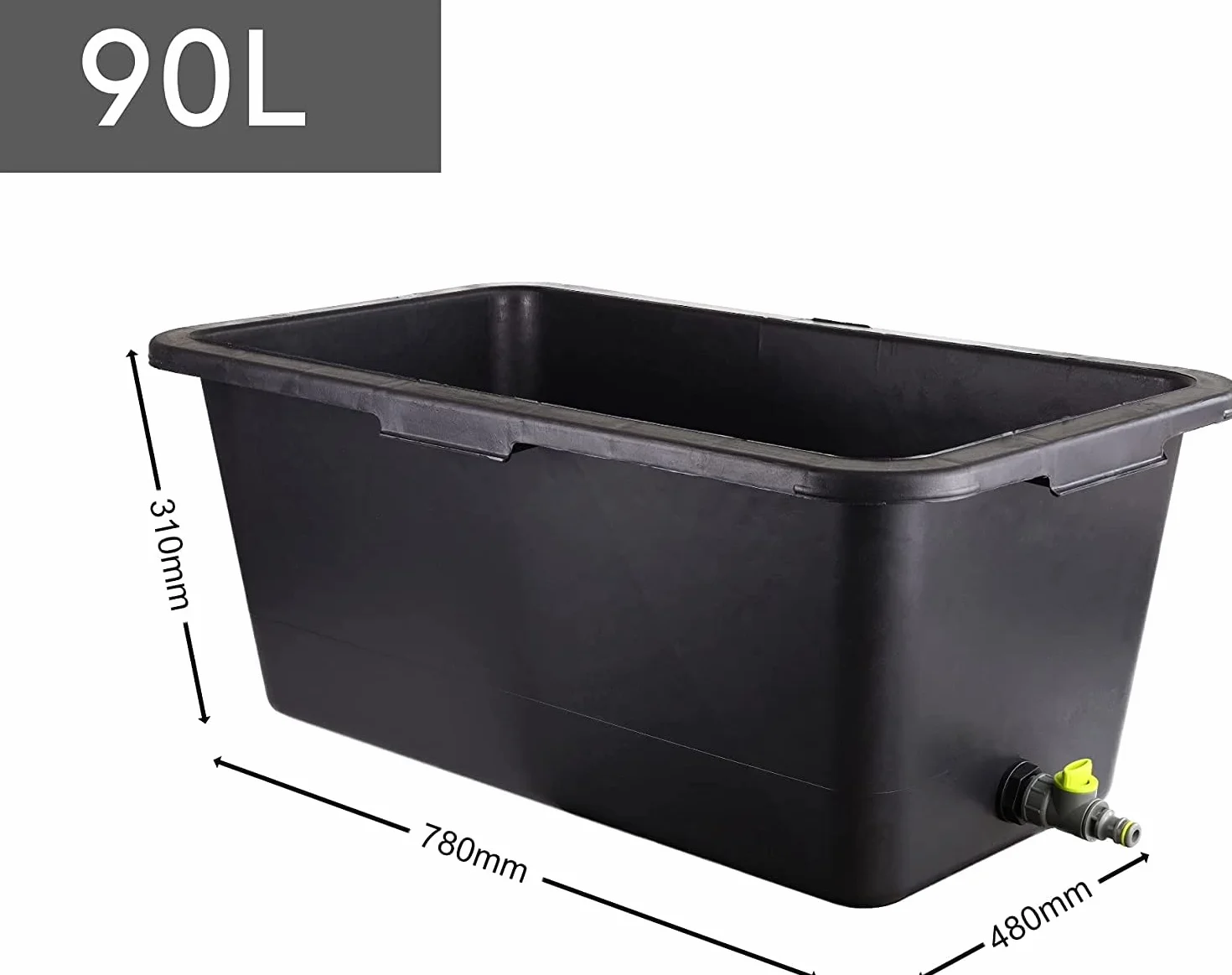 Wanna z zaworem spustowym dla psów i kotów, basen dla zwierząt domowych z kranem, plastikowy basen dla psów, 4 rozmiary (90 l; 78 x 48 x 31 [cm])