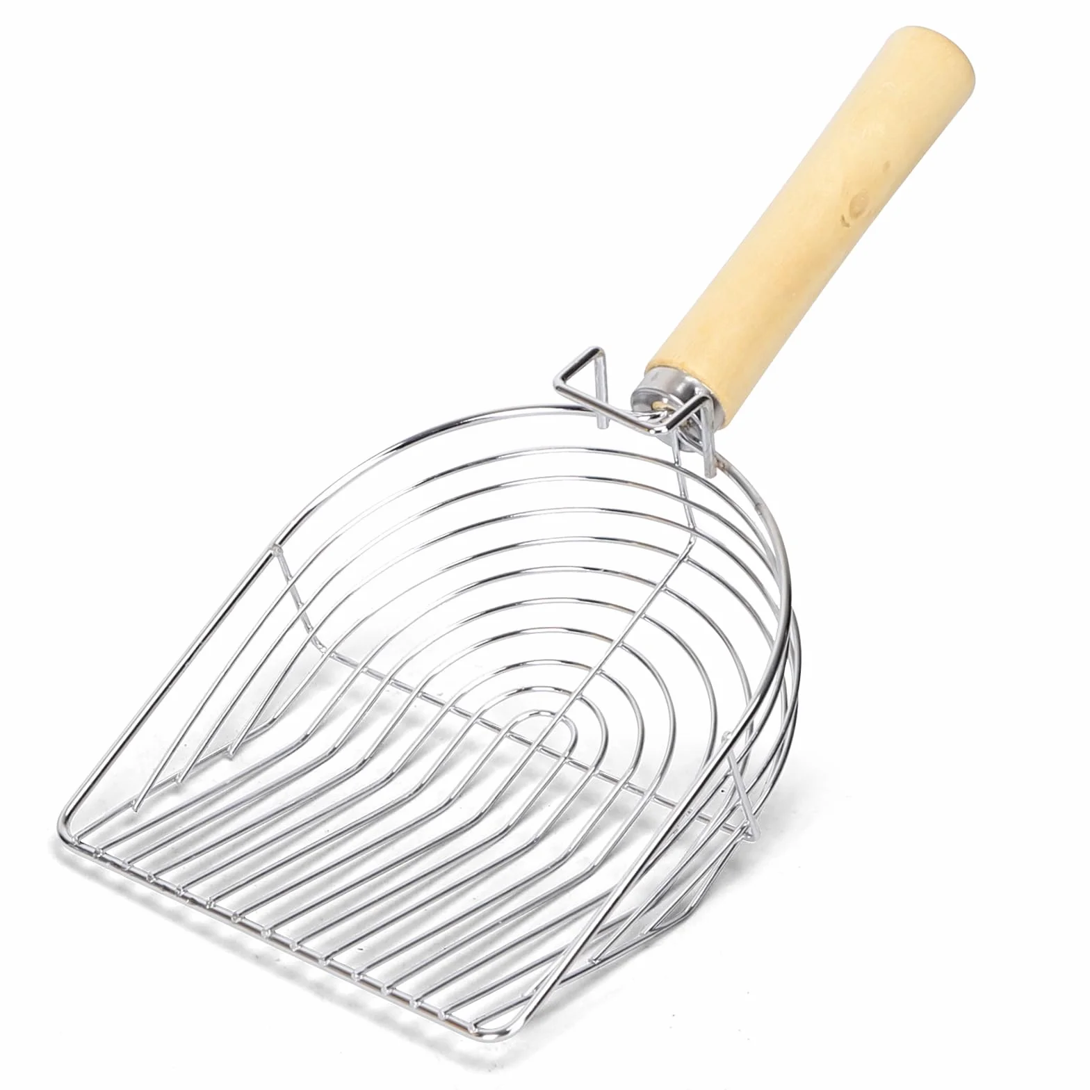 Nobleza - Łopatka do Żwirku dla Kota, Szufelka do Żwirku dla Kota, Metalowa Łopatka z Drewnianym Uchwytem, Trwała, Bardzo Szybka do Czyszczenia Żwirku za pomocą tej Łopatki (Srebrna)